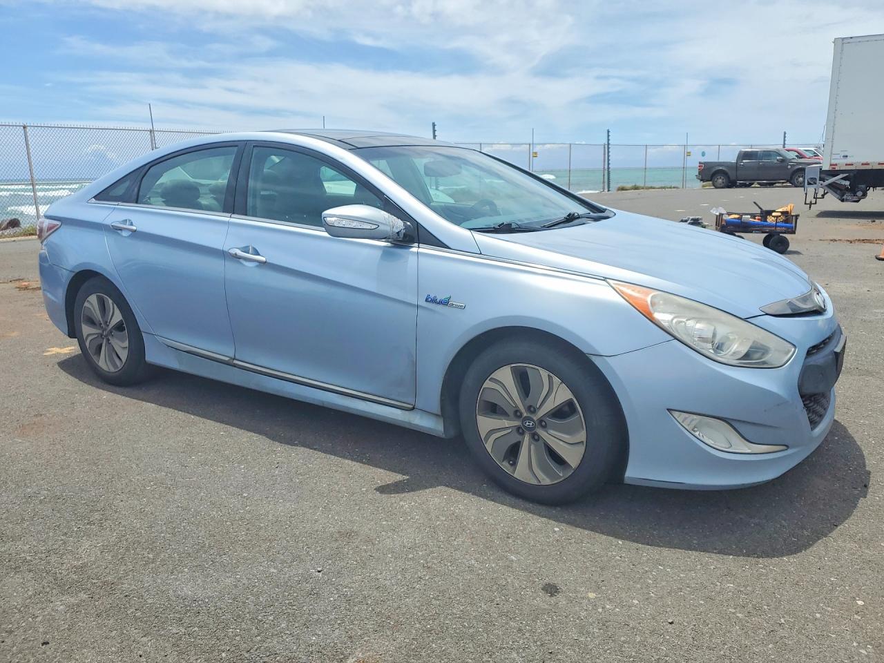 2014 Hyundai Sonata Hybrid Limited Blue vin: KMHEC4A43EA106638