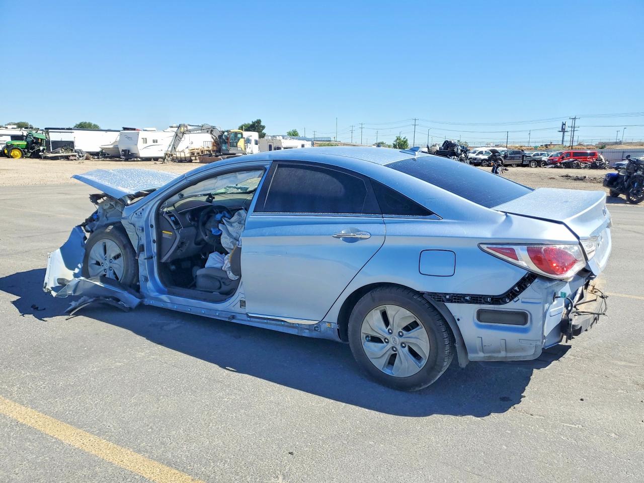 2014 Hyundai Sonata Hybrid Blue vin: KMHEC4A43EA114058