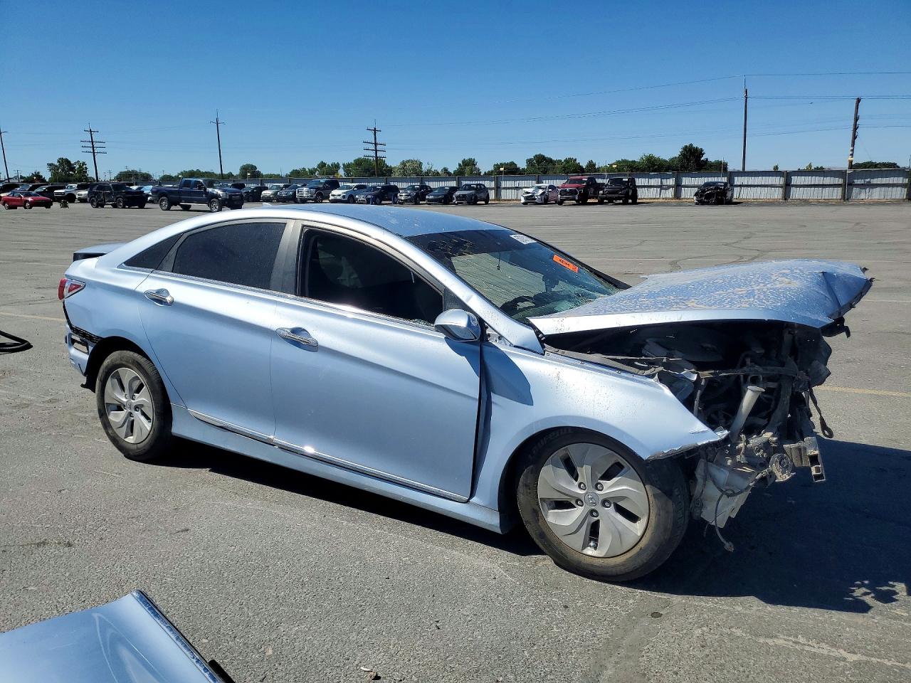 2014 Hyundai Sonata Hybrid Blue vin: KMHEC4A43EA114058