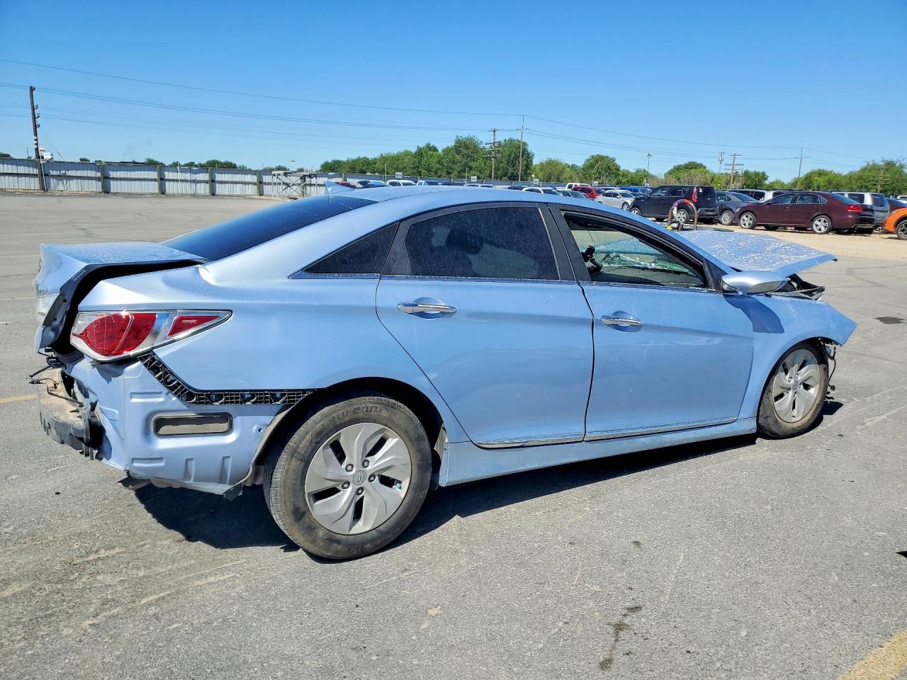 2014 Hyundai Sonata Hybrid Blue vin: KMHEC4A43EA114058