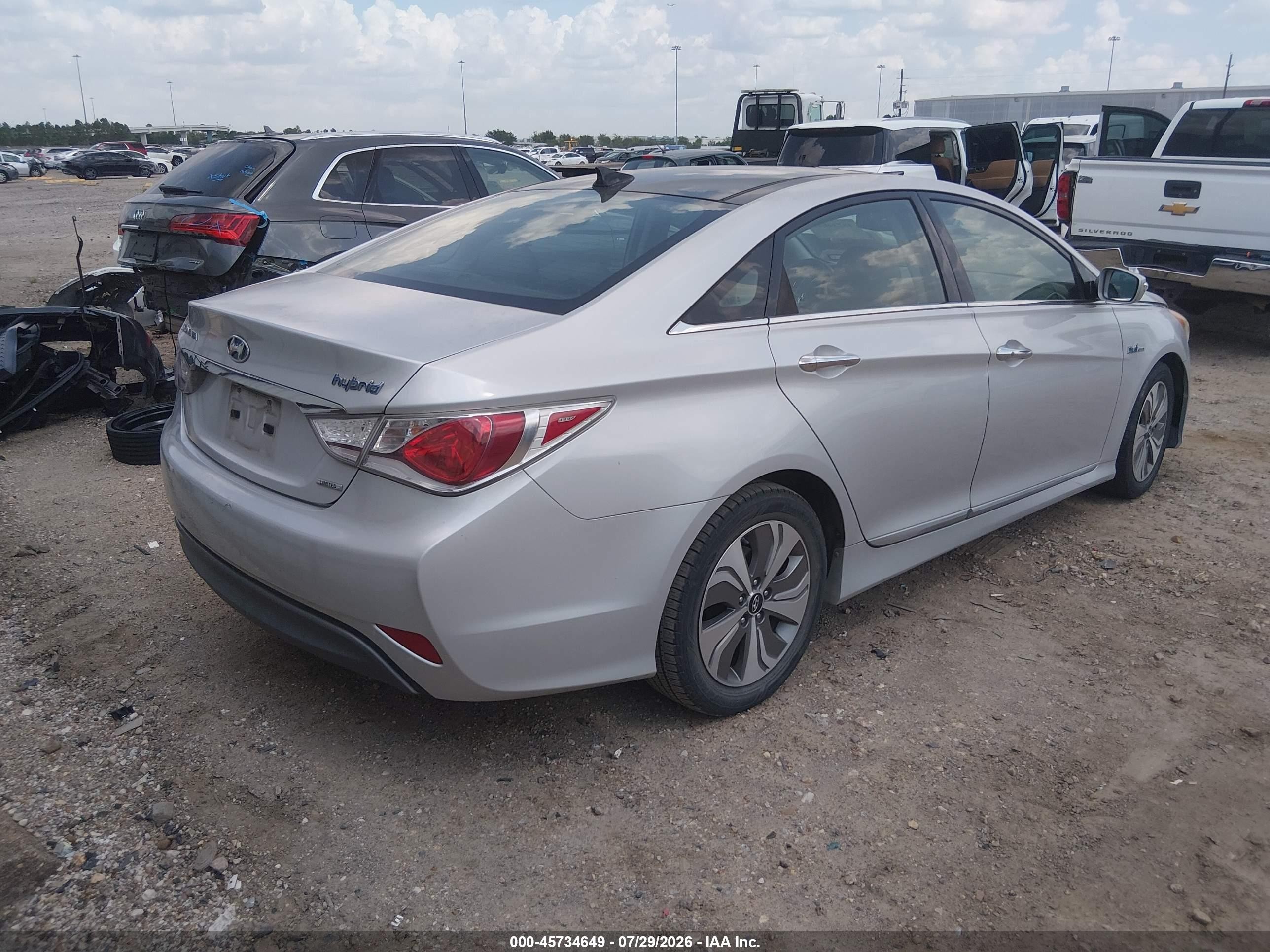 2014 Hyundai Sonata Hybrid Limited Silver vin: KMHEC4A43EA116389
