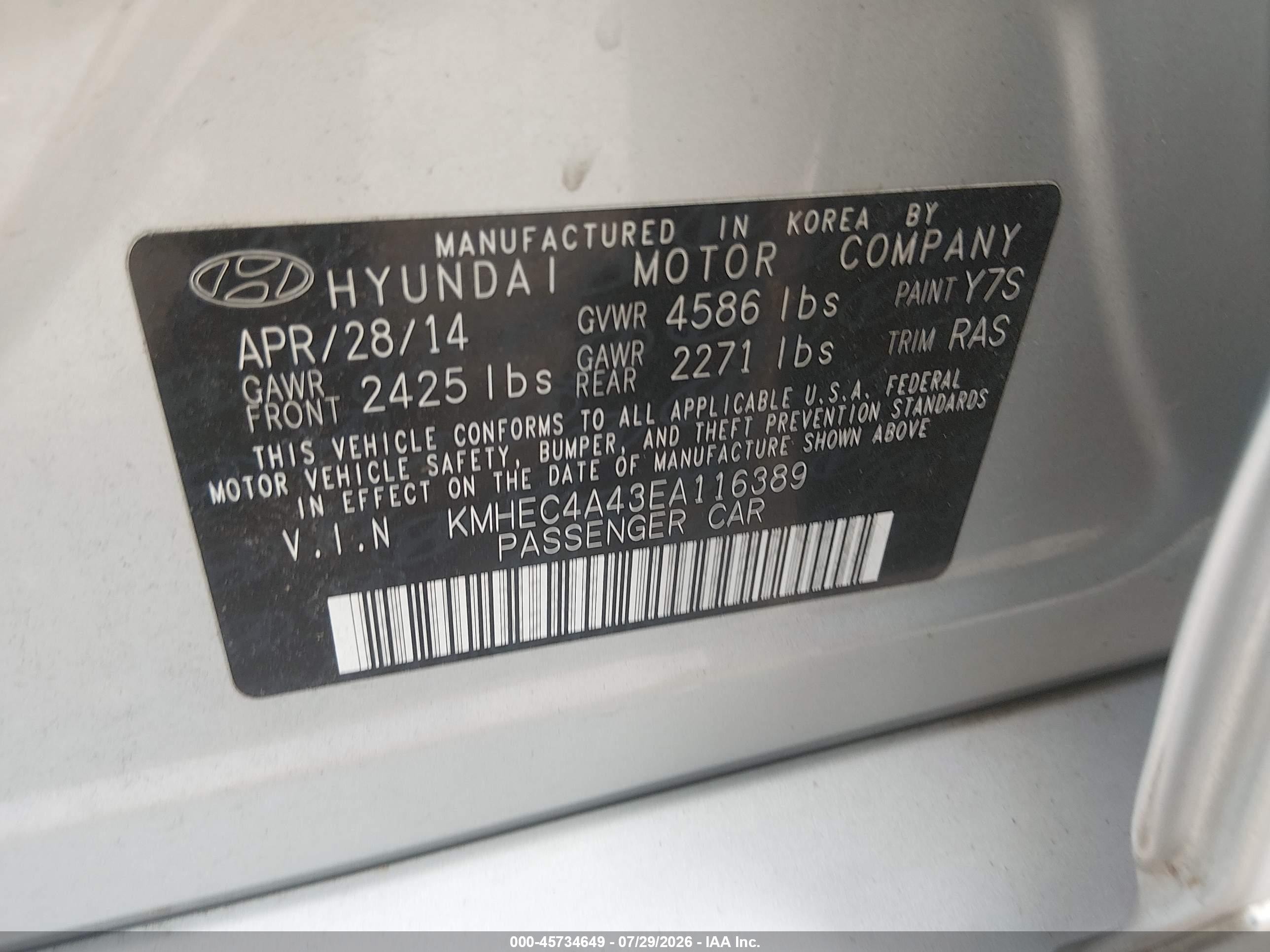 2014 Hyundai Sonata Hybrid Limited Silver vin: KMHEC4A43EA116389