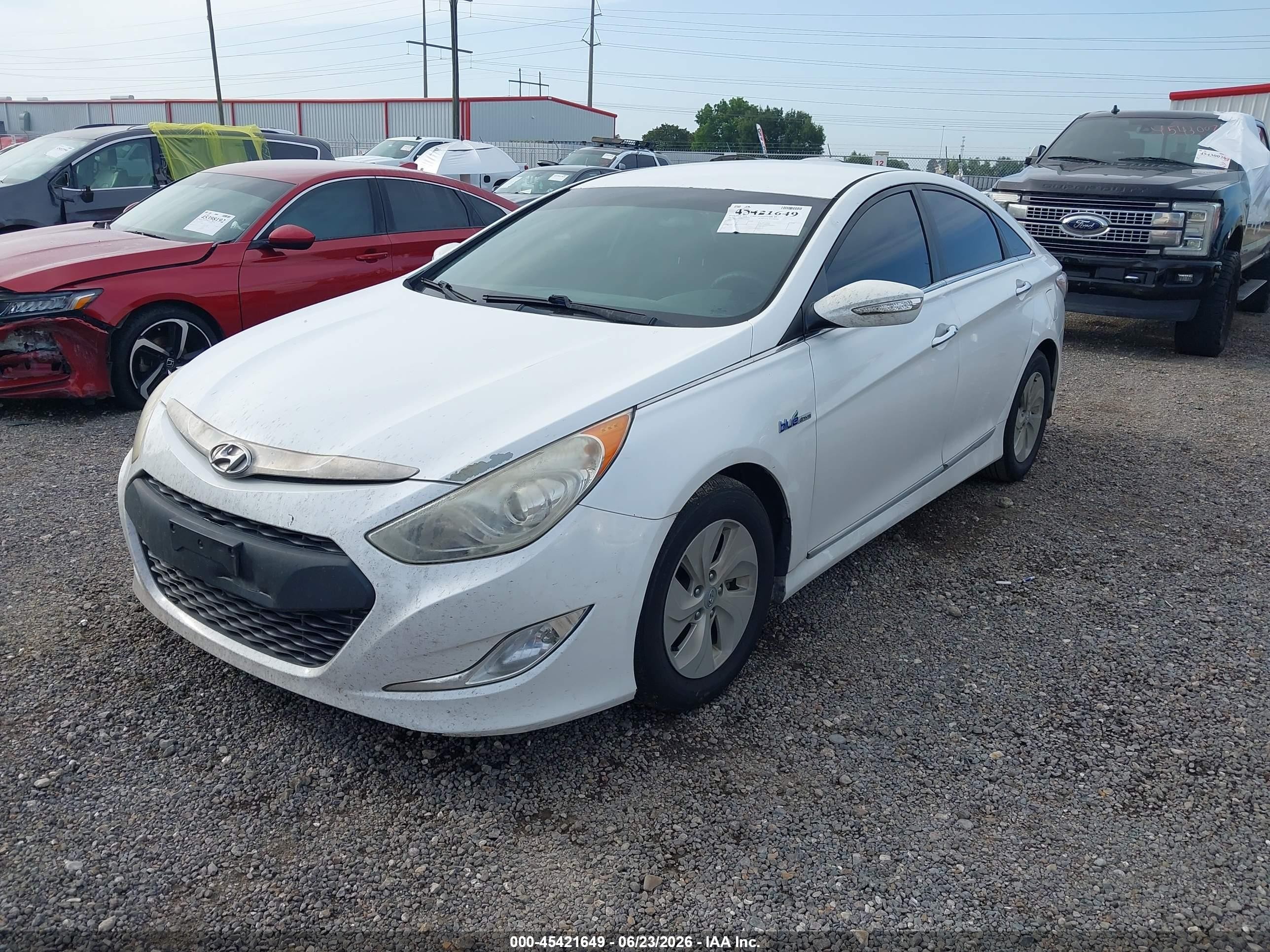2014 Hyundai Sonata Hybrid   White vin: KMHEC4A43EA116652