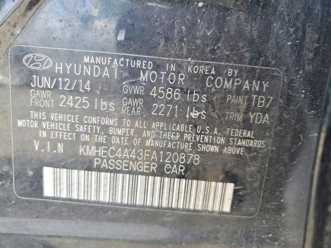 2015 Hyundai Sonata Hybrid Limited Black vin: KMHEC4A43FA120878