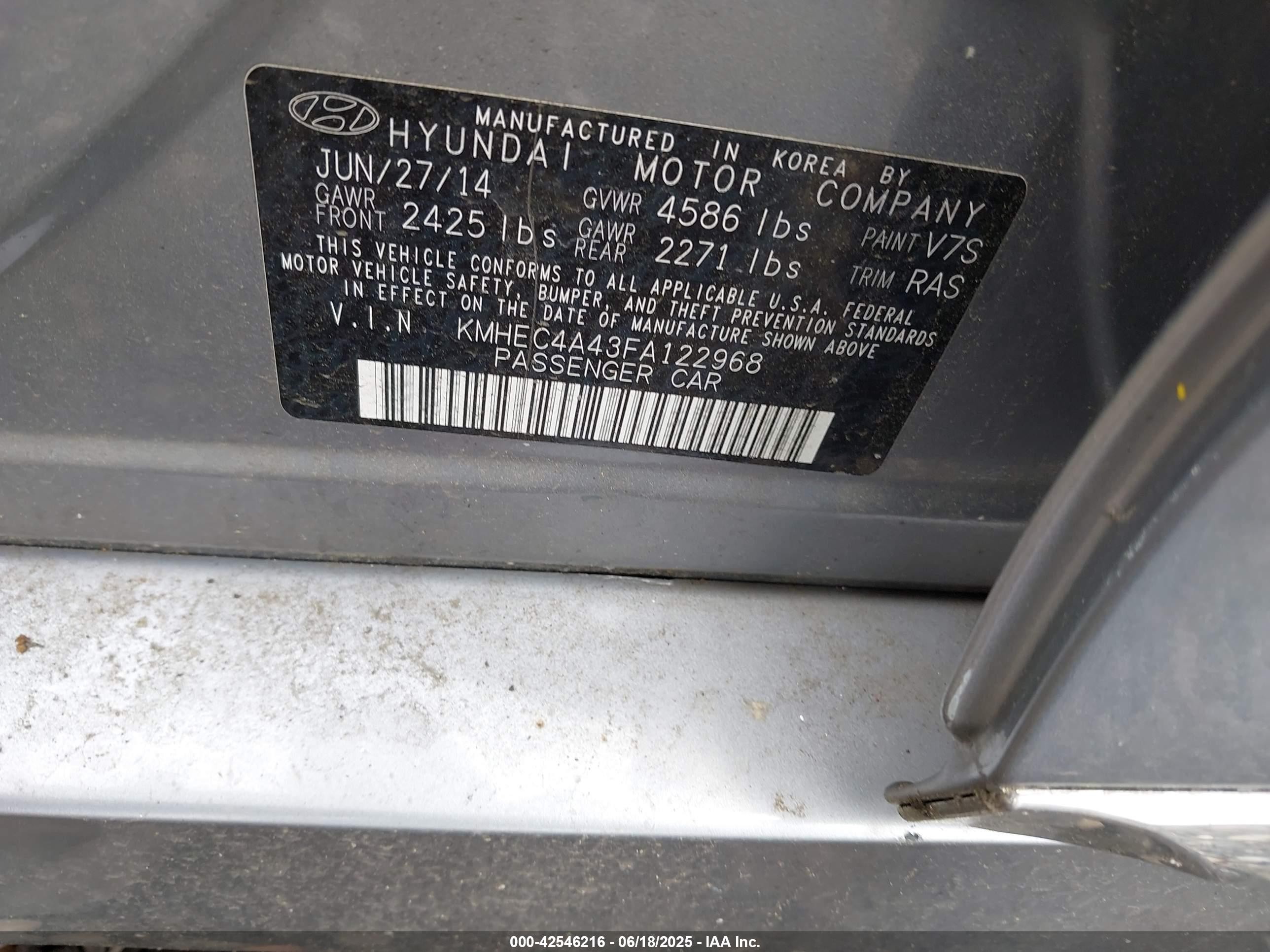 2015 Hyundai Sonata Hybrid Limited Gray vin: KMHEC4A43FA122968