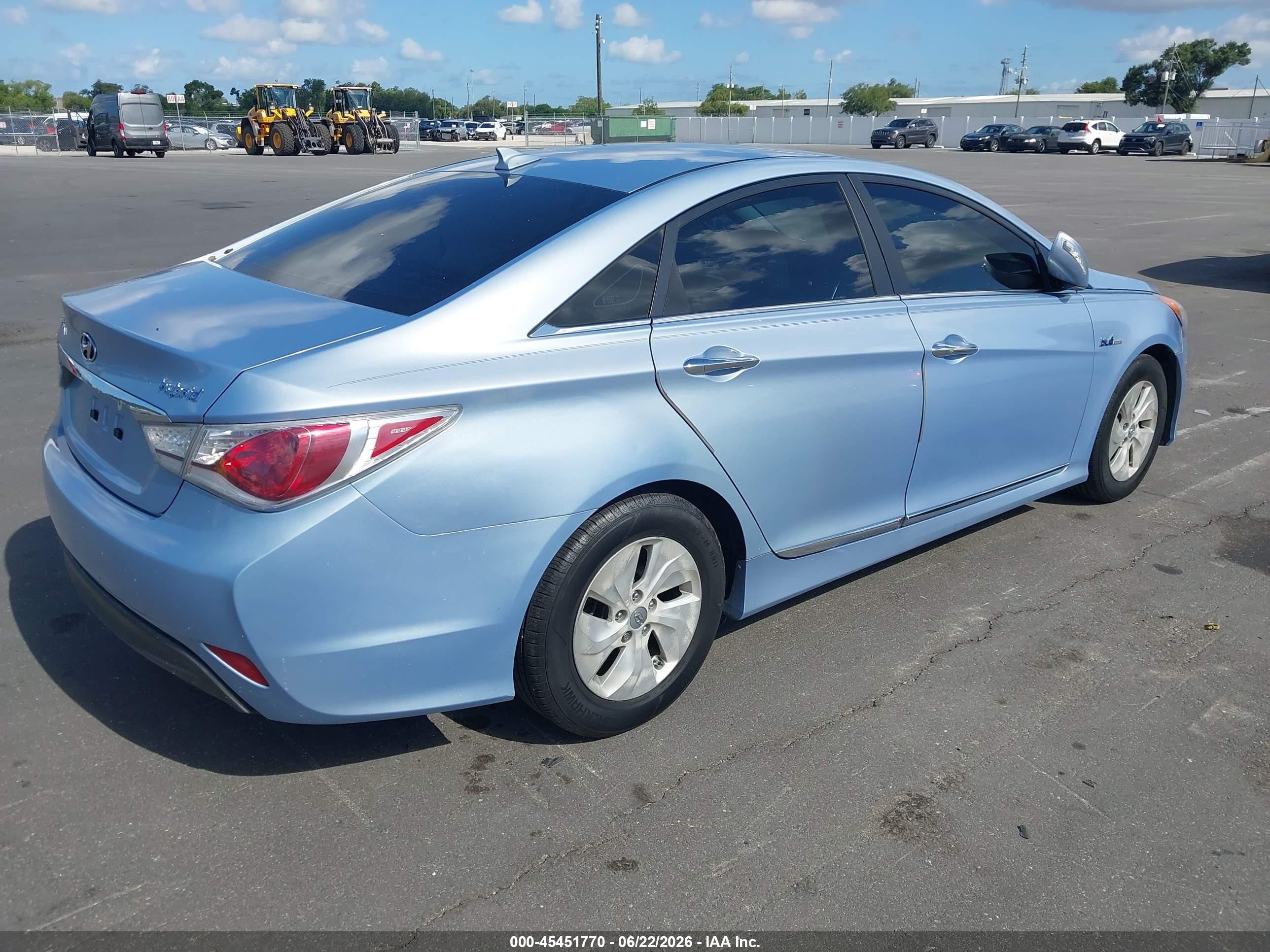 2015 Hyundai Sonata Hybrid   Blue vin: KMHEC4A43FA124929