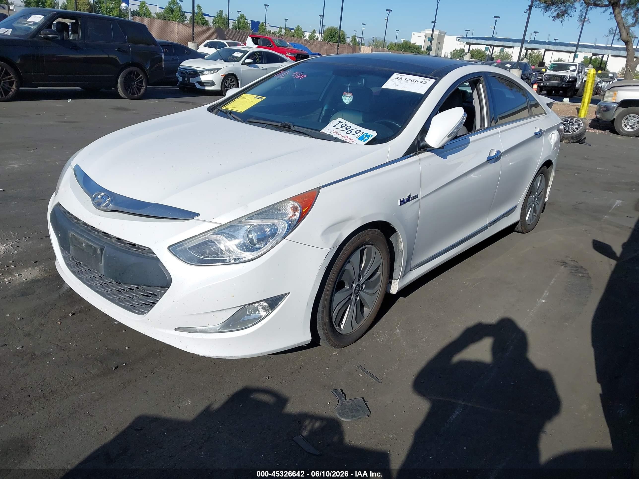 2015 Hyundai Sonata Hybrid Limited Белый vin: KMHEC4A43FA126194