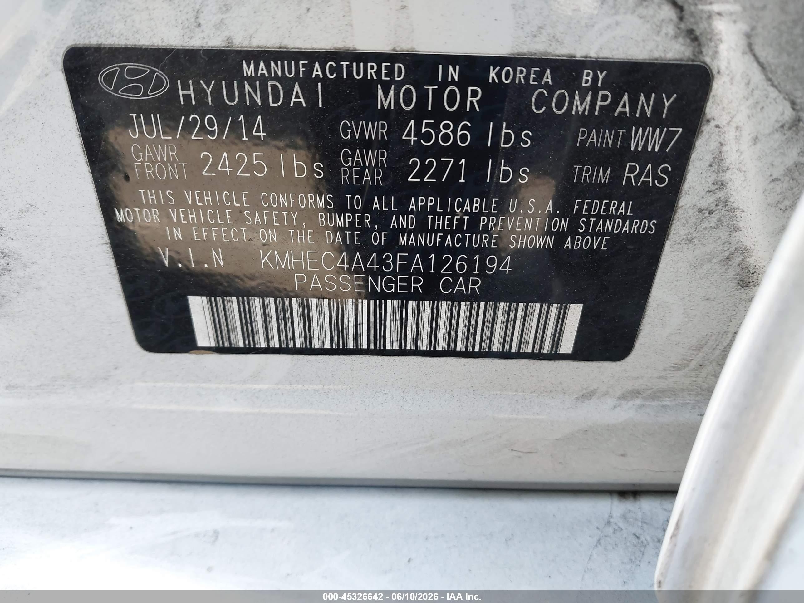 2015 Hyundai Sonata Hybrid Limited Белый vin: KMHEC4A43FA126194