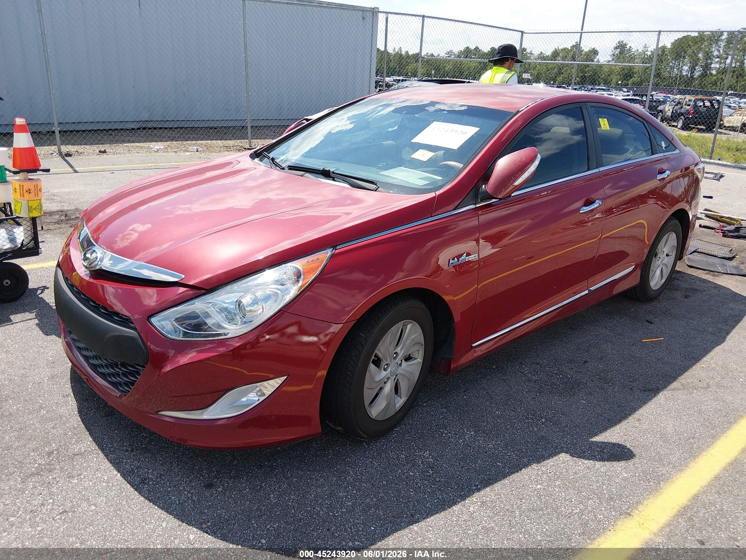 2013 Hyundai Sonata Hybrid   Red vin: KMHEC4A44DA069159
