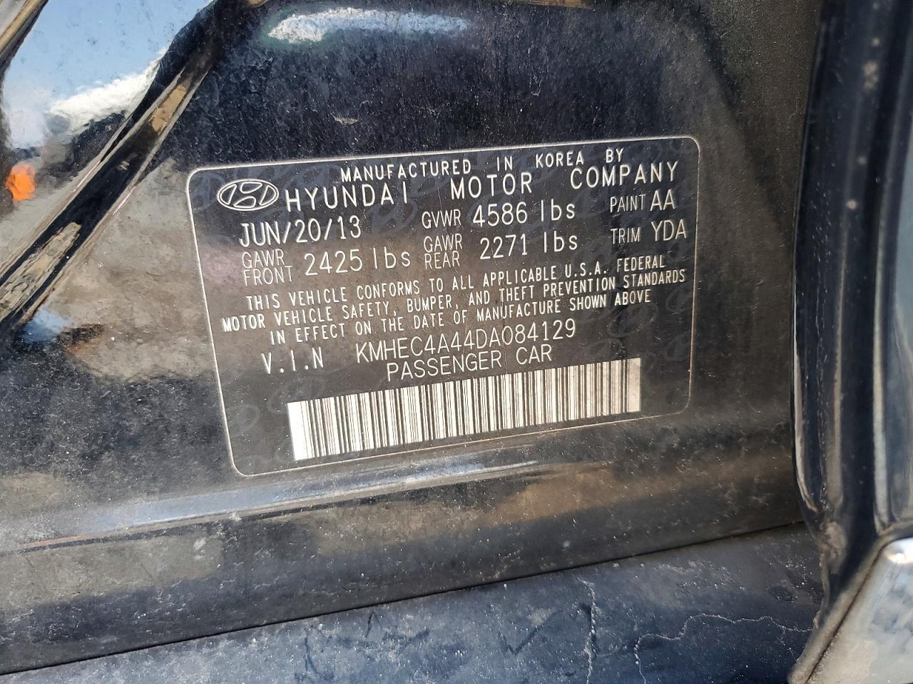 2013 Hyundai Sonata Hybrid Black vin: KMHEC4A44DA084129
