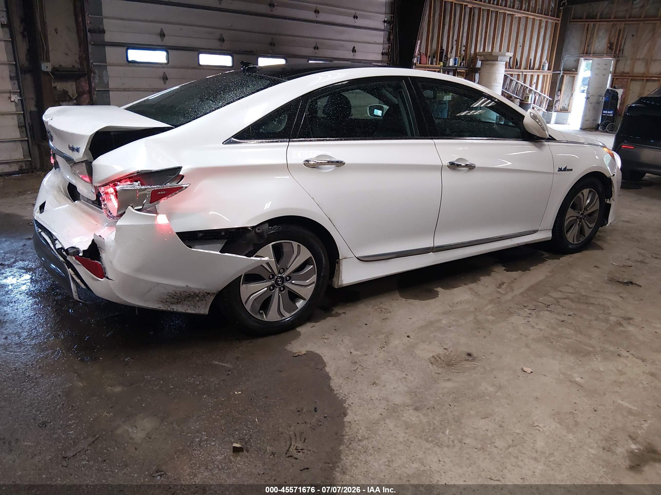 2015 Hyundai Sonata Hybrid Limited White vin: KMHEC4A44FA119089