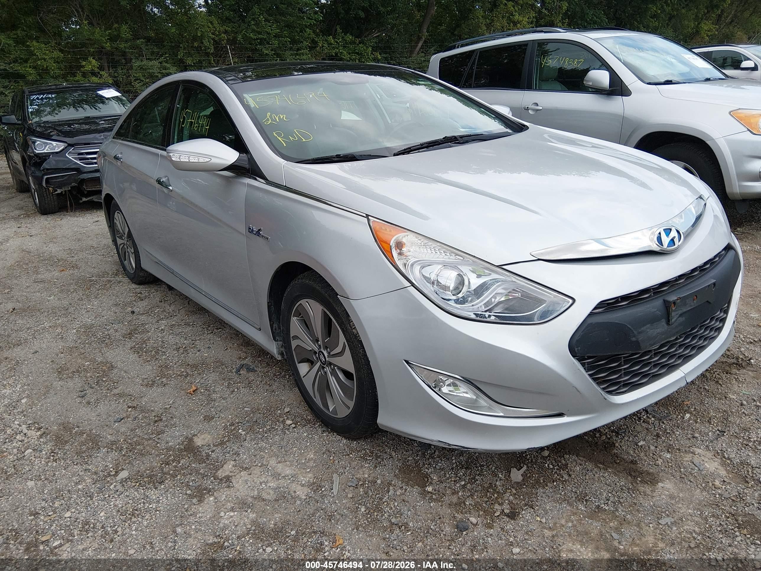 2015 Hyundai Sonata Hybrid Limited Silver vin: KMHEC4A44FA121876