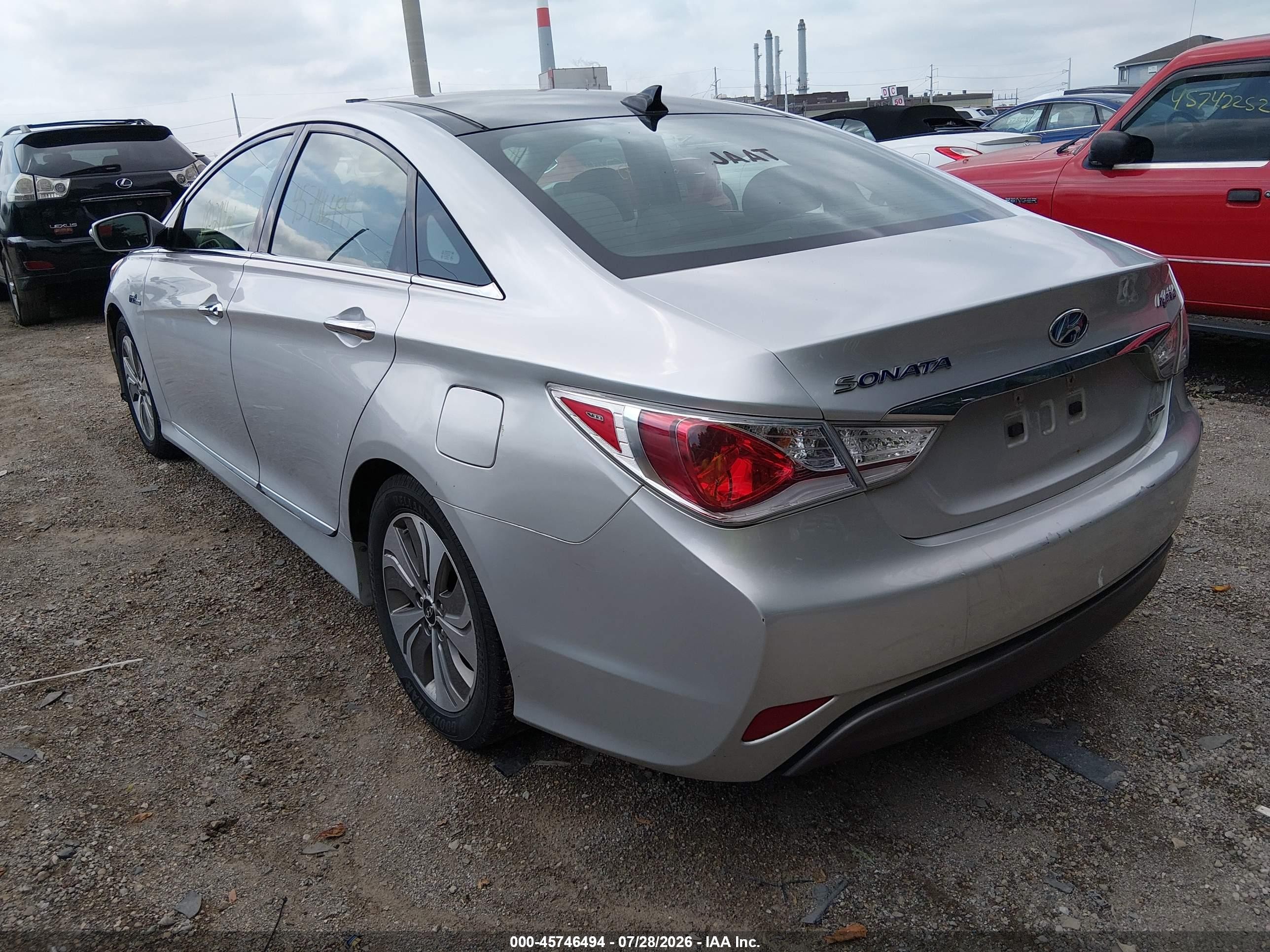 2015 Hyundai Sonata Hybrid Limited Silver vin: KMHEC4A44FA121876