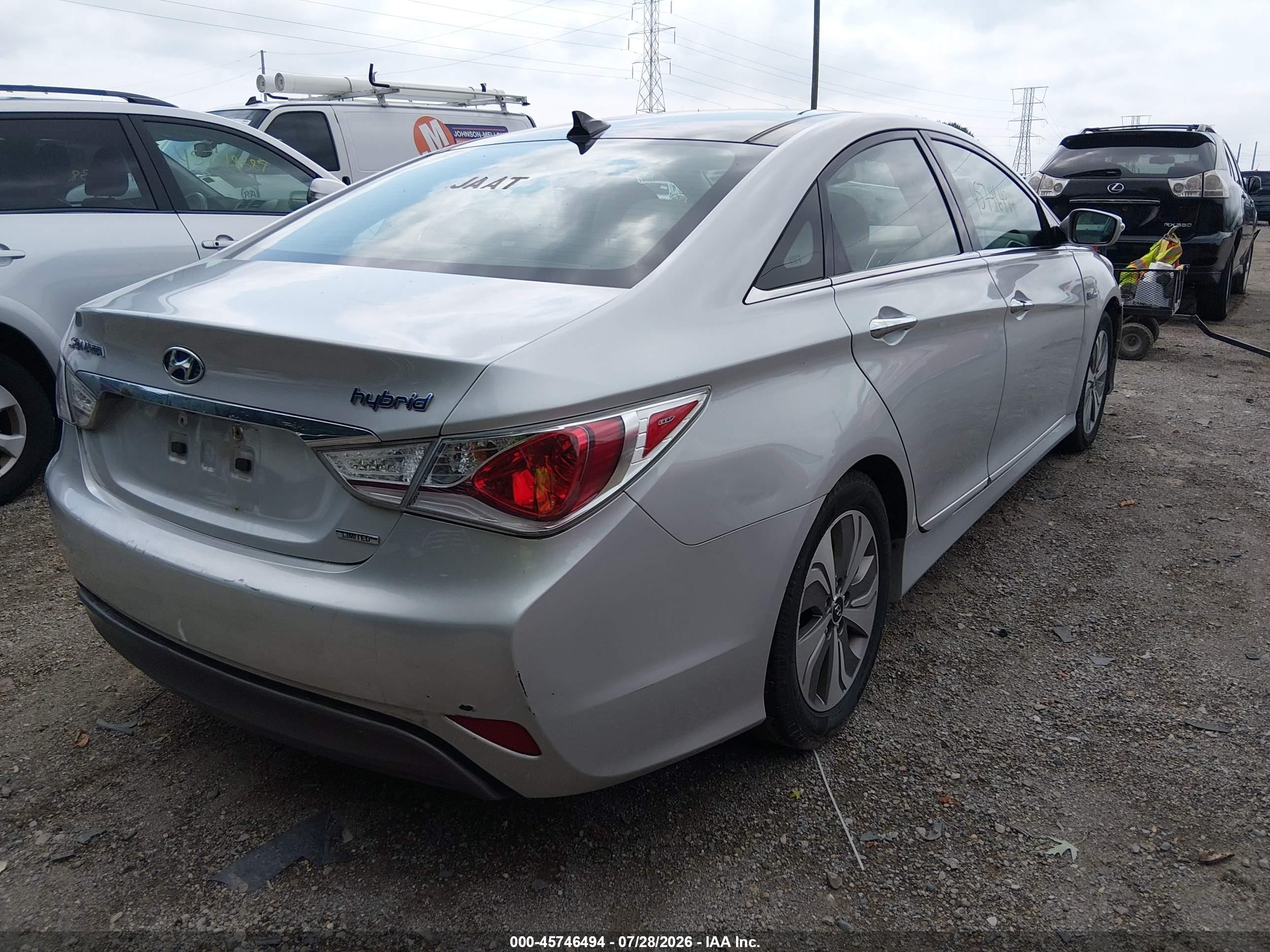 2015 Hyundai Sonata Hybrid Limited Silver vin: KMHEC4A44FA121876