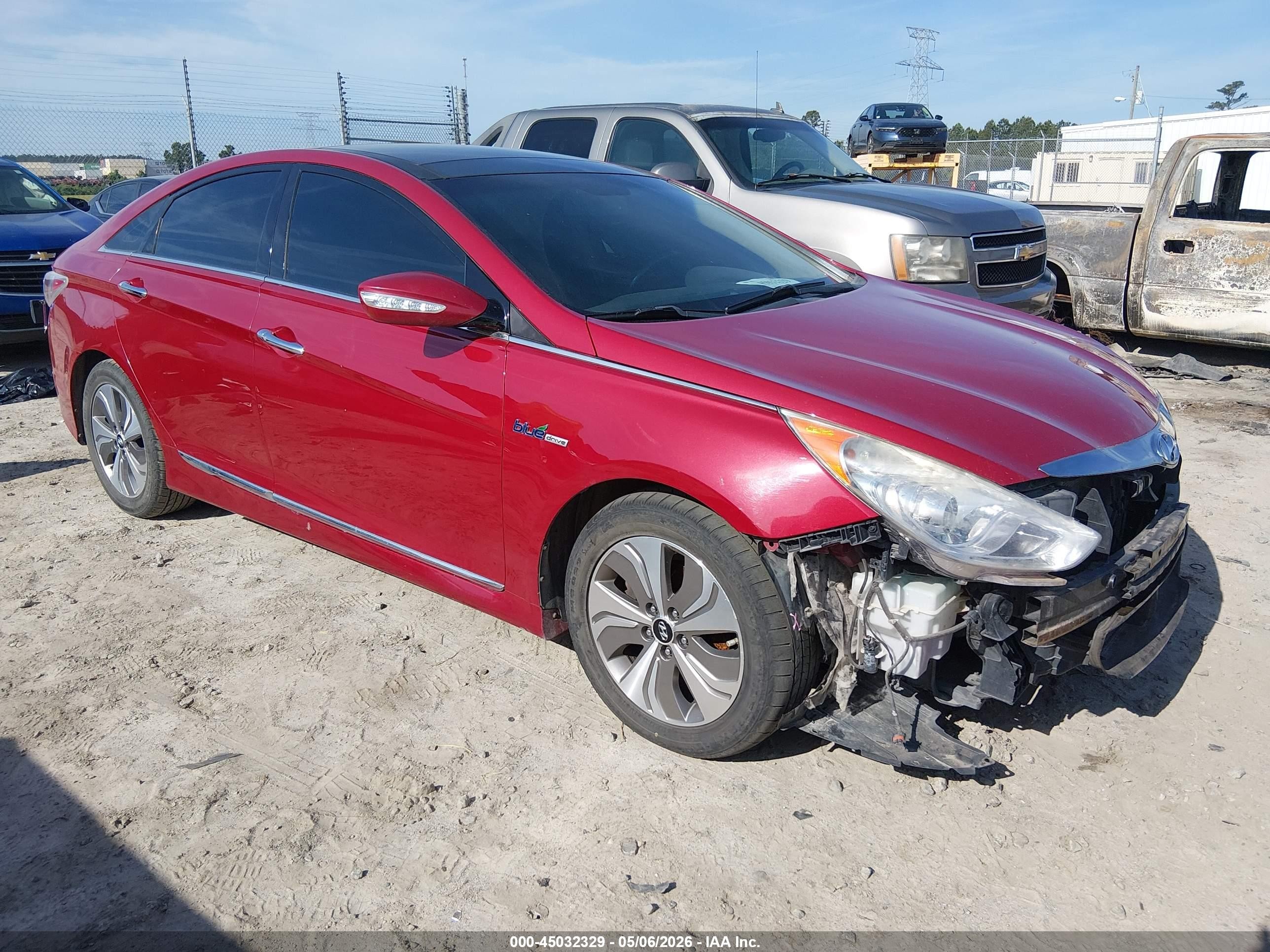 2015 Hyundai Sonata Hybrid Limited Red vin: KMHEC4A44FA124602