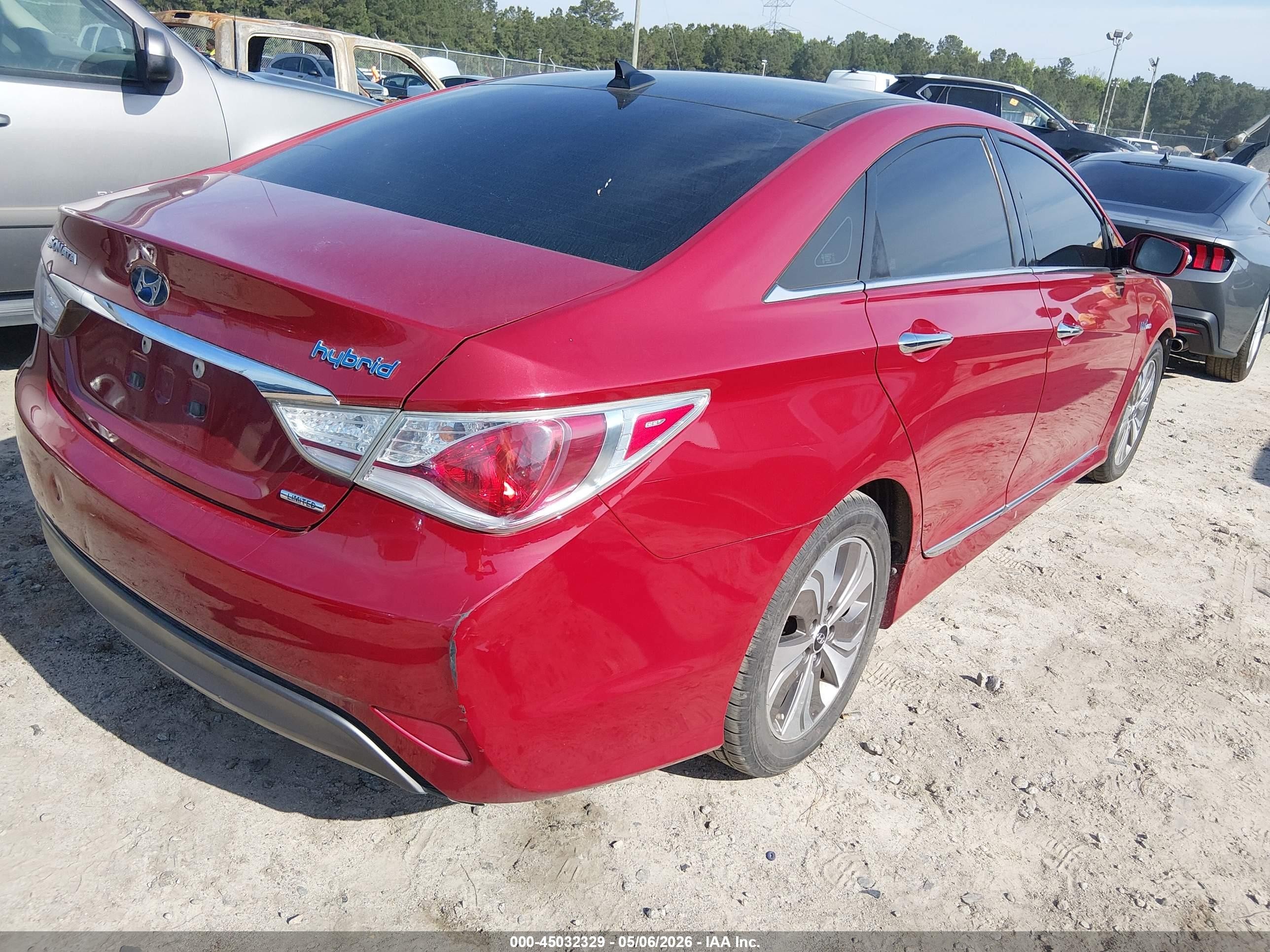 2015 Hyundai Sonata Hybrid Limited Red vin: KMHEC4A44FA124602