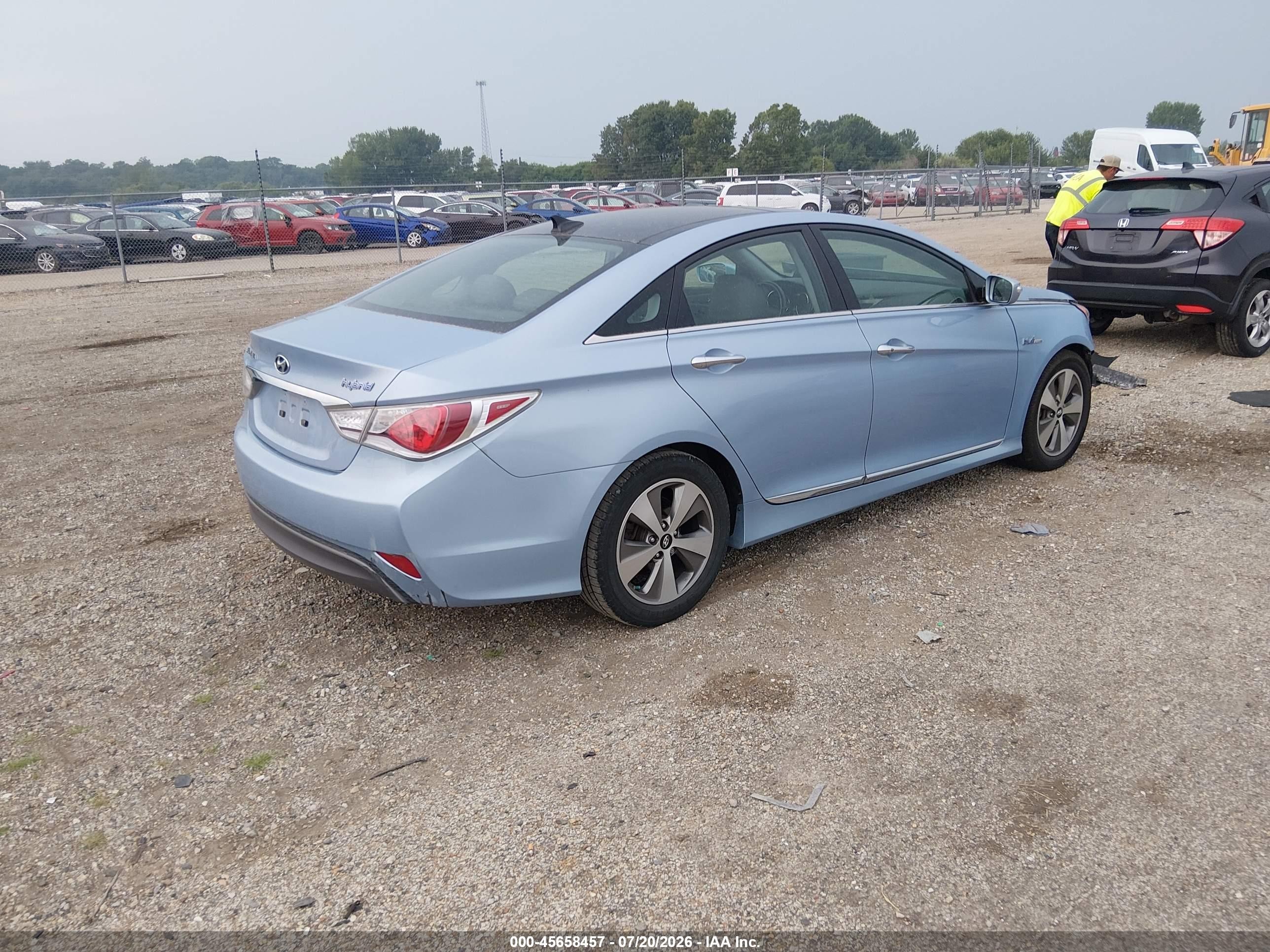2011 Hyundai Sonata Hybrid   Light Blue vin: KMHEC4A45BA011039