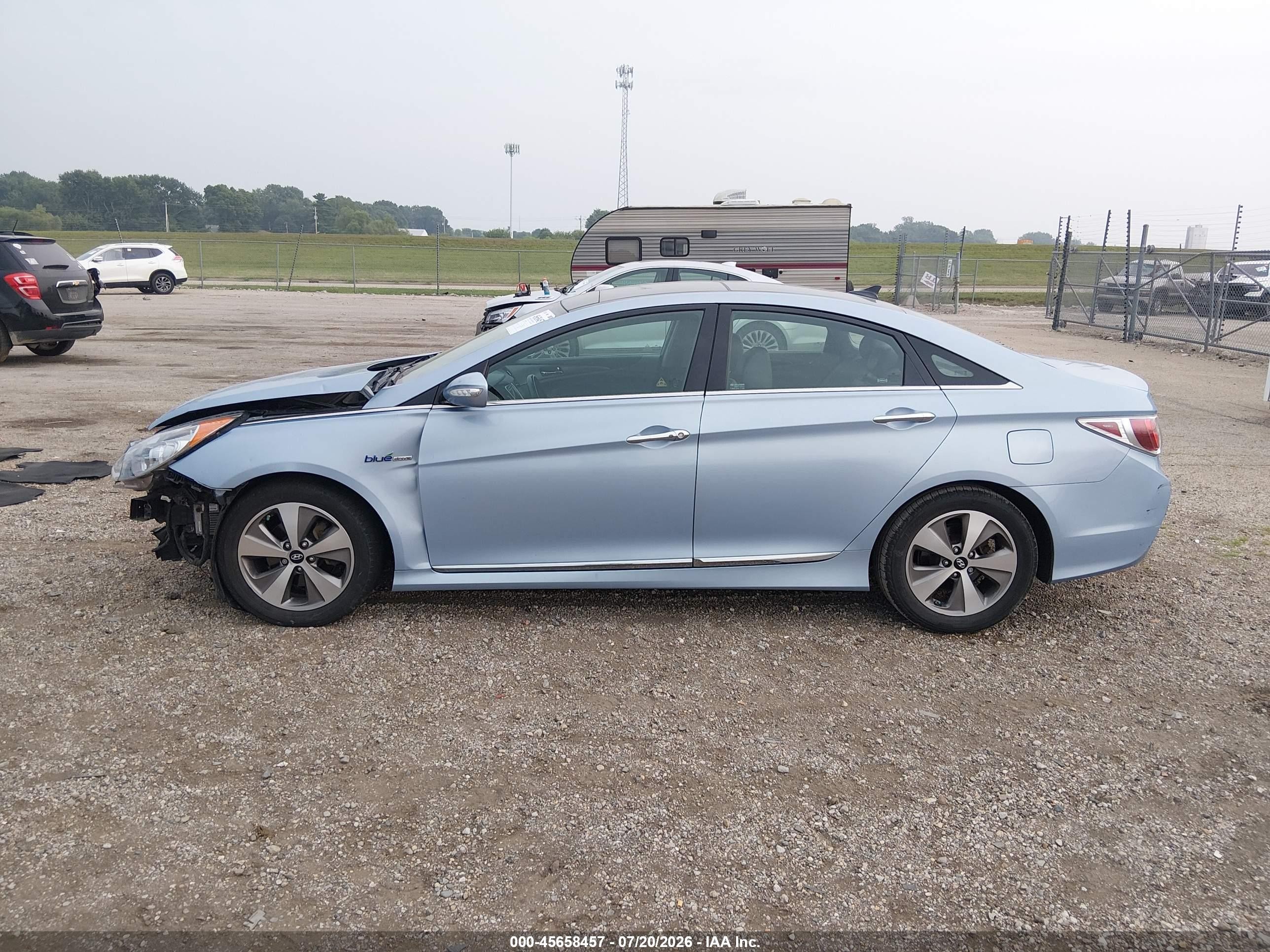 2011 Hyundai Sonata Hybrid   Light Blue vin: KMHEC4A45BA011039