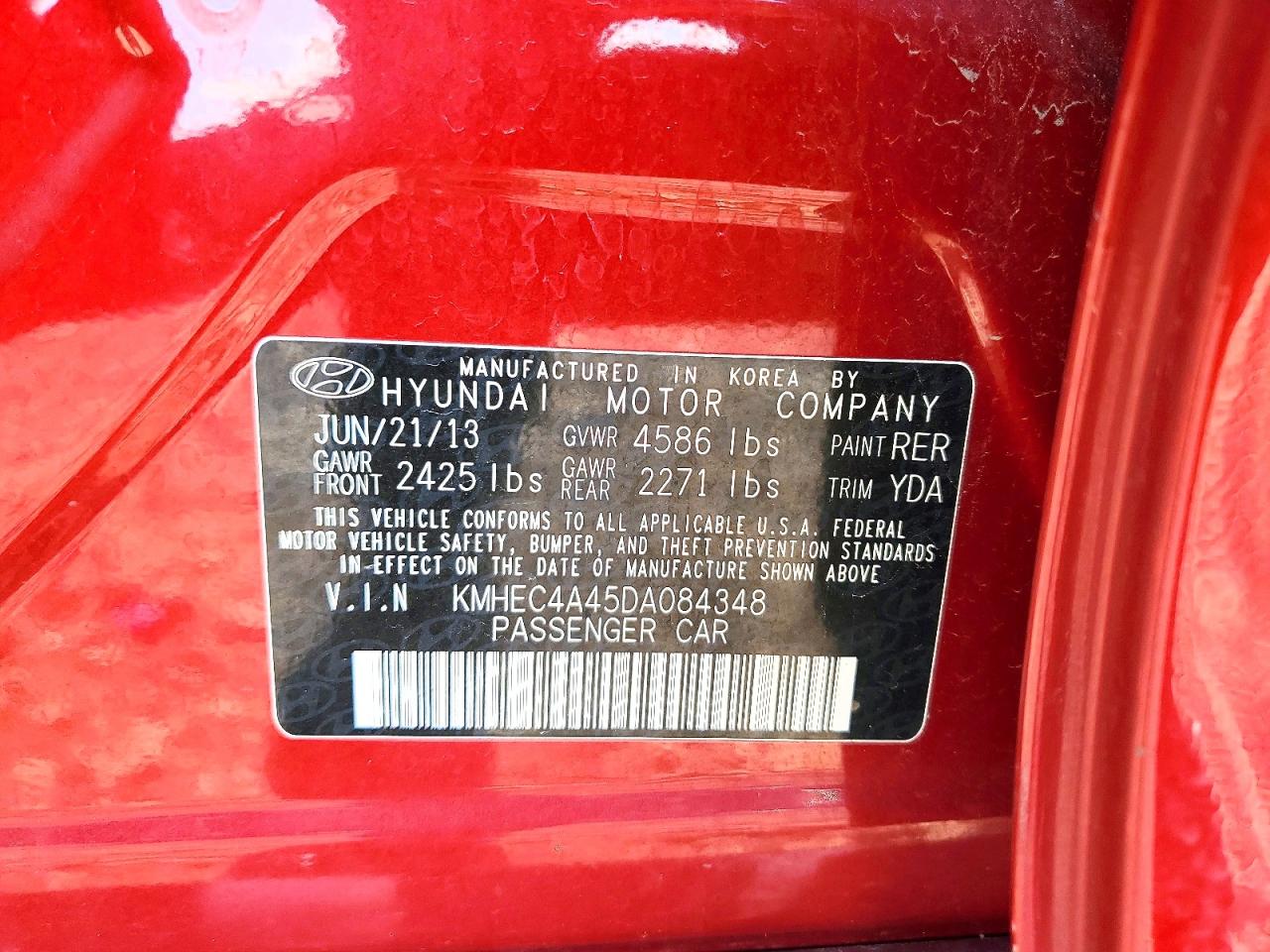 2013 Hyundai Sonata Hybrid Красный vin: KMHEC4A45DA084348