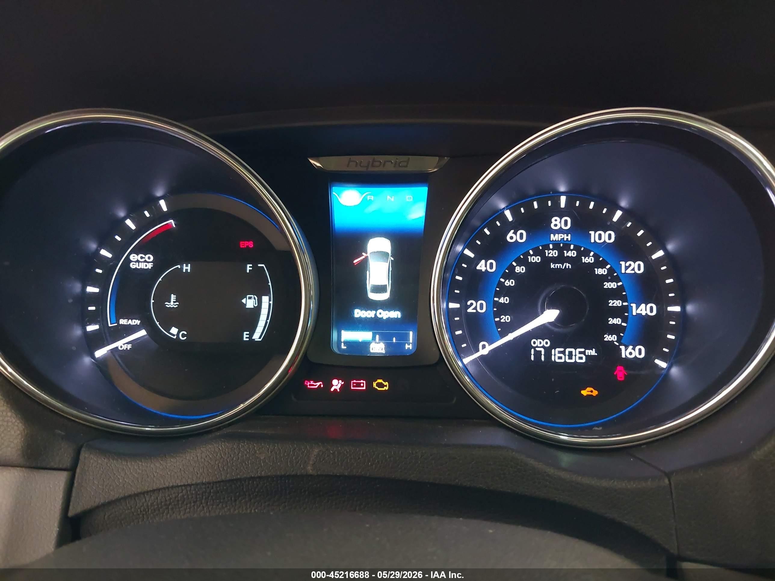 2013 Hyundai Sonata Hybrid Limited Light Blue vin: KMHEC4A45DA089100