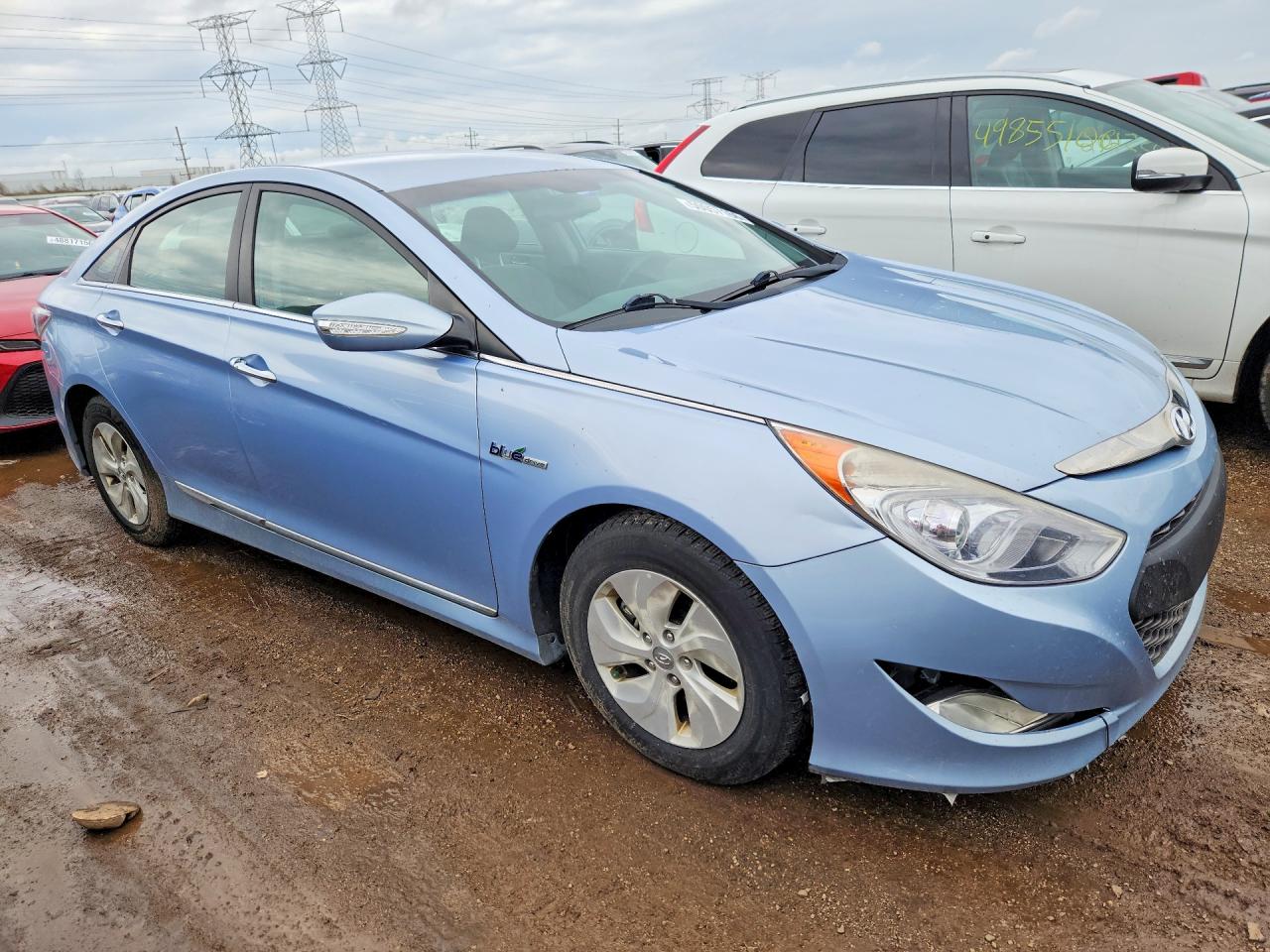 2013 Hyundai Sonata Hybrid Blue vin: KMHEC4A45DA093387