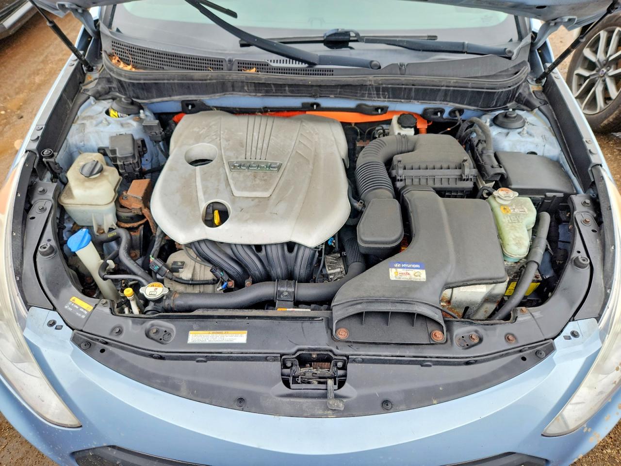 2013 Hyundai Sonata Hybrid Blue vin: KMHEC4A45DA093387