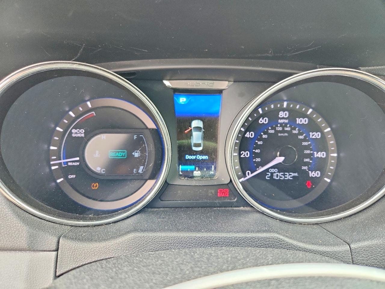 2013 Hyundai Sonata Hybrid Blue vin: KMHEC4A45DA093387