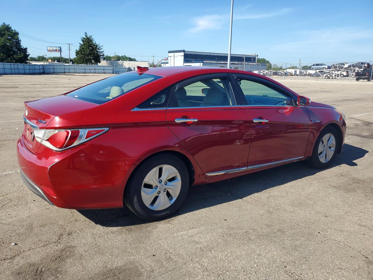 2014 Hyundai Sonata Hybrid Red vin: KMHEC4A45EA108925