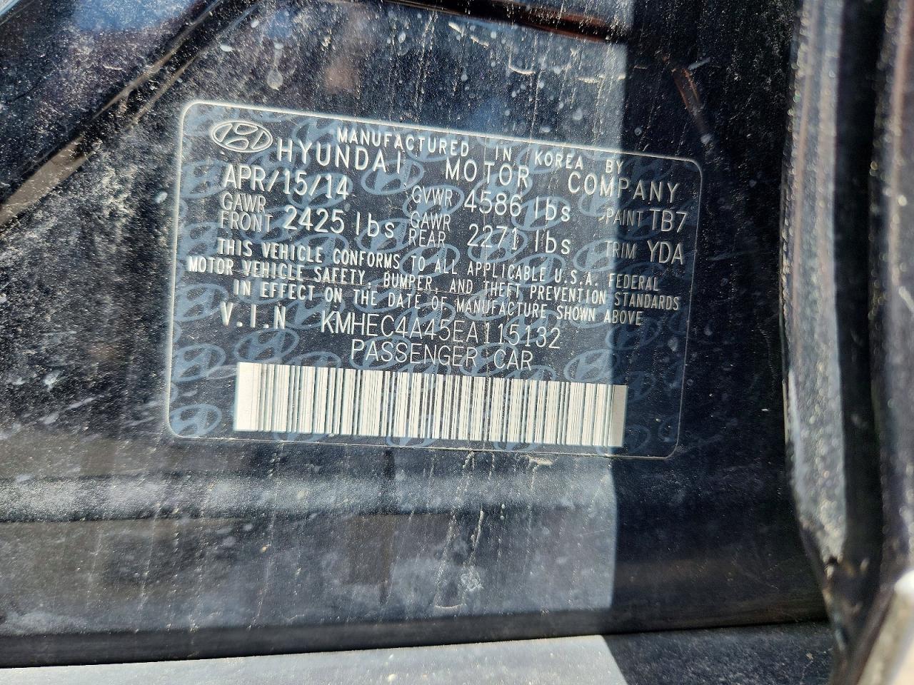 2014 Hyundai Sonata Hybrid Black vin: KMHEC4A45EA115132