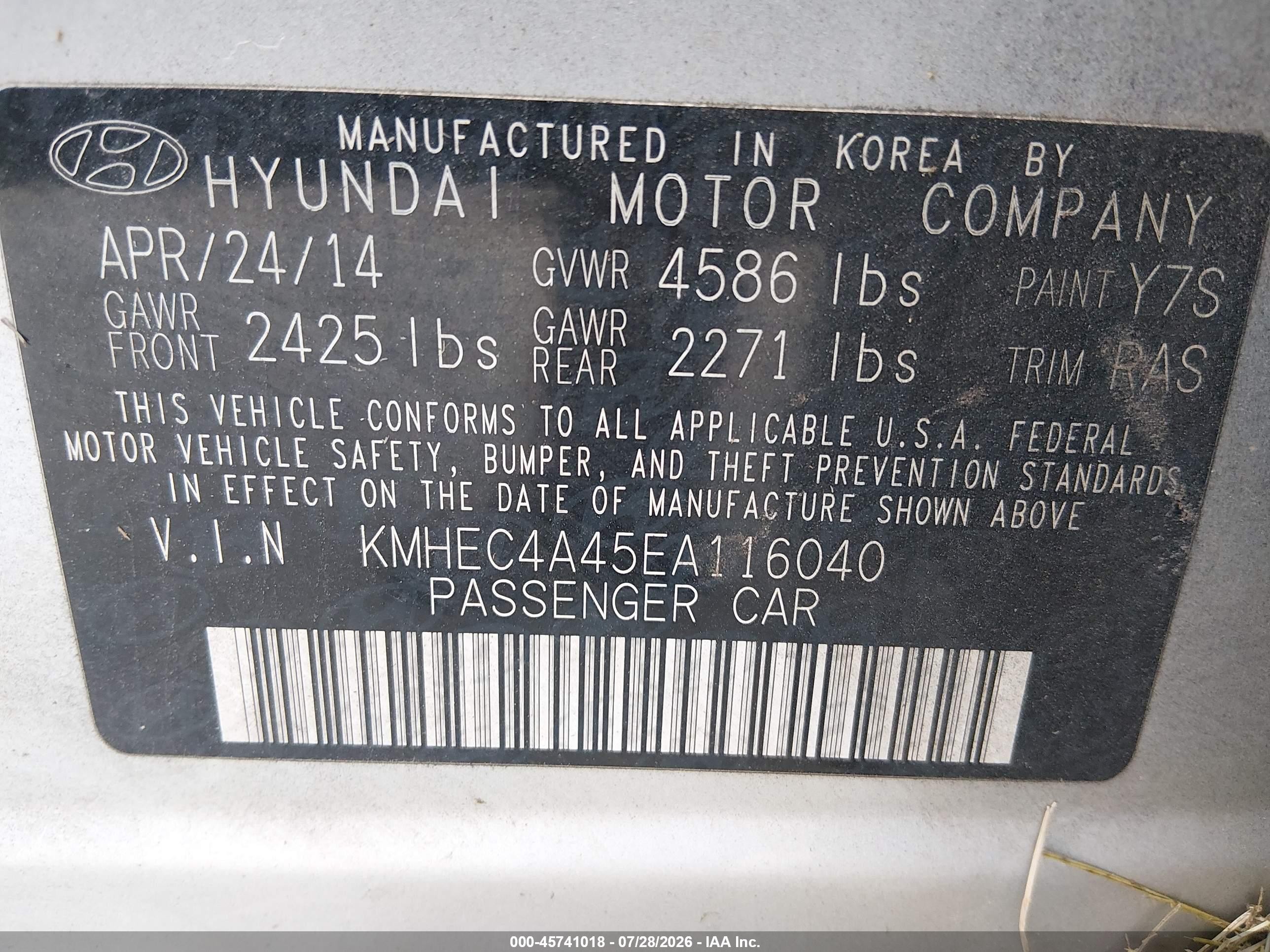 2014 Hyundai Sonata Hybrid Limited Silver vin: KMHEC4A45EA116040