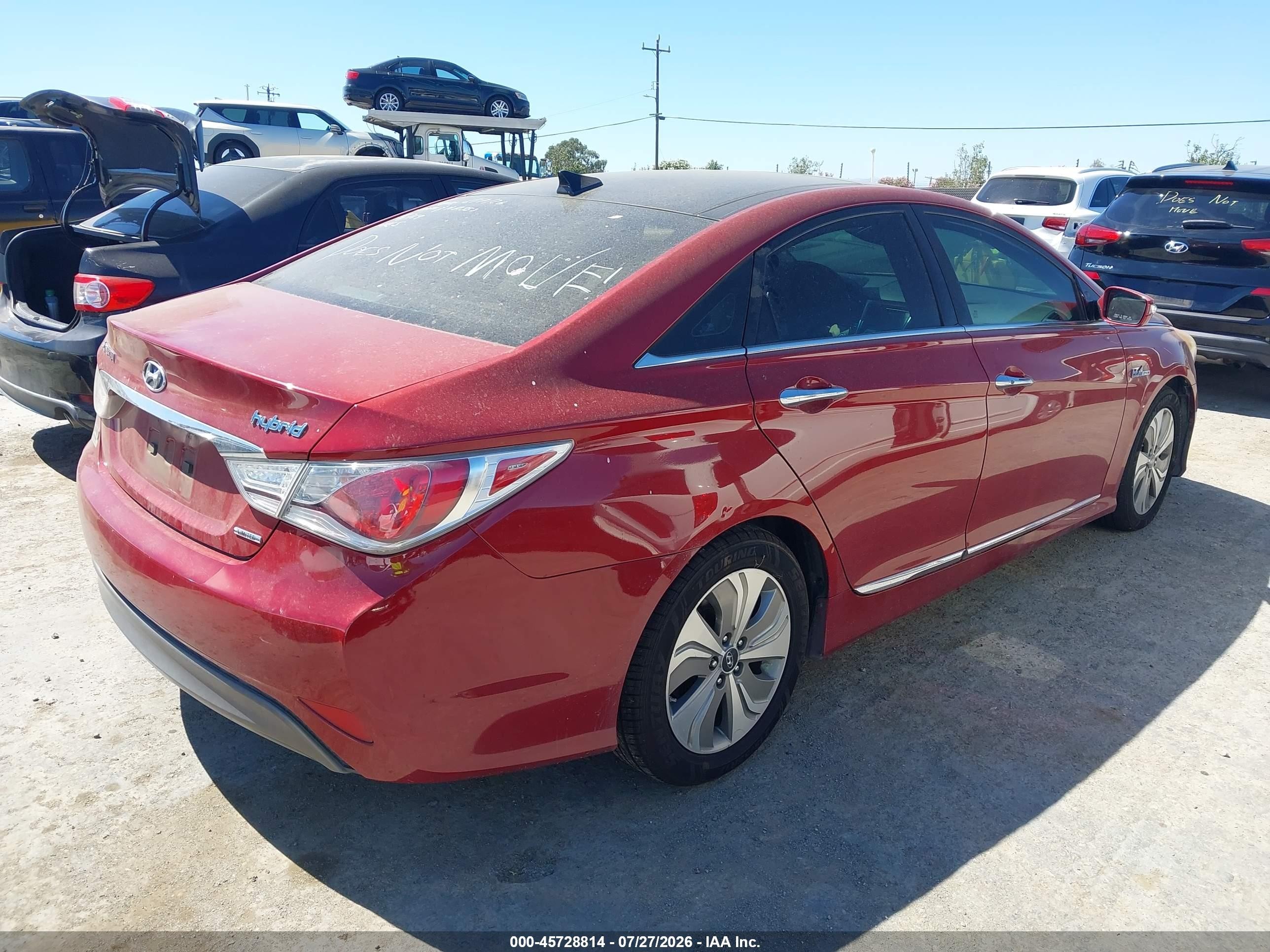 2015 Hyundai Sonata Hybrid Limited Red vin: KMHEC4A45FA128674