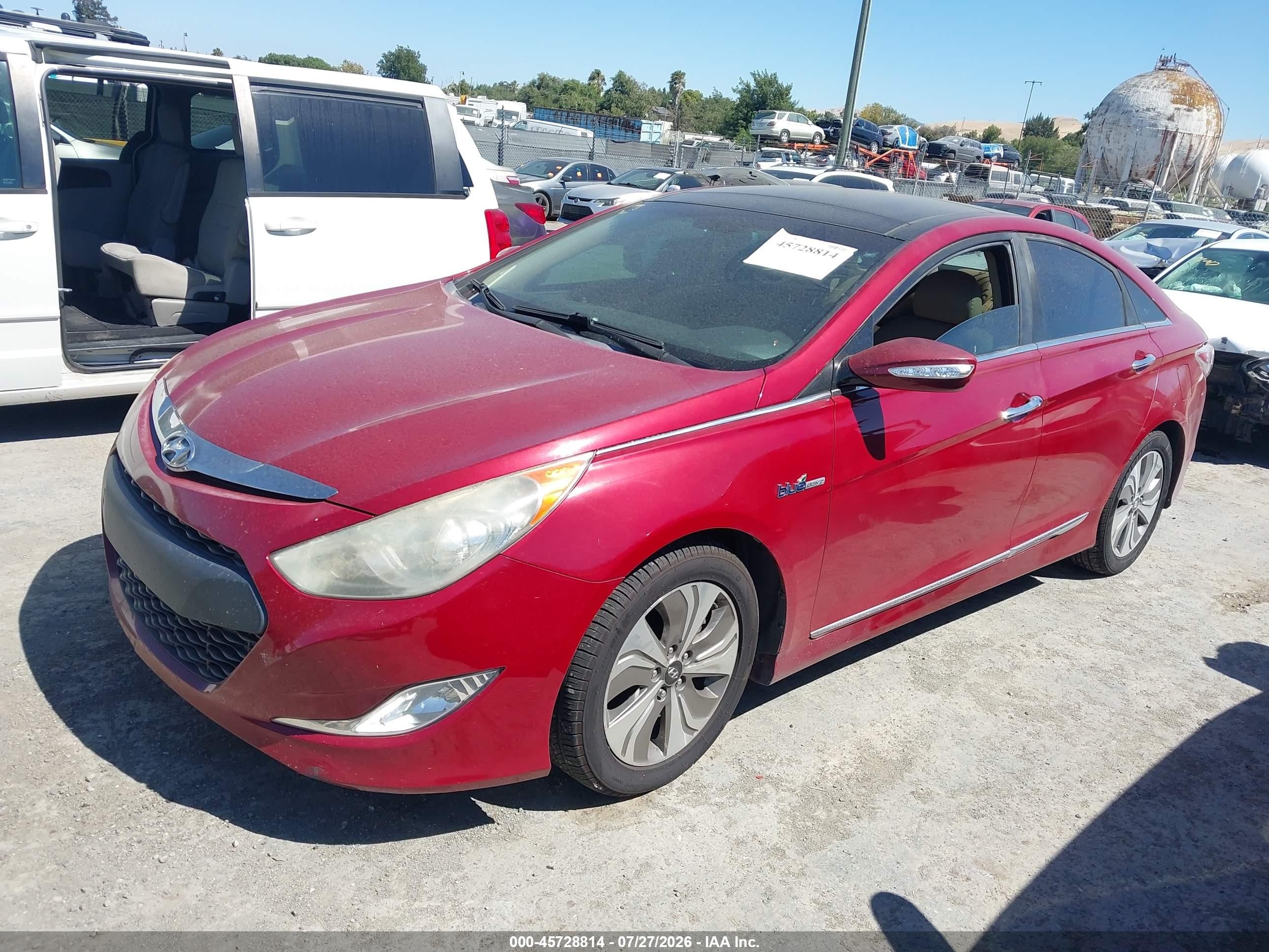 2015 Hyundai Sonata Hybrid Limited Red vin: KMHEC4A45FA128674