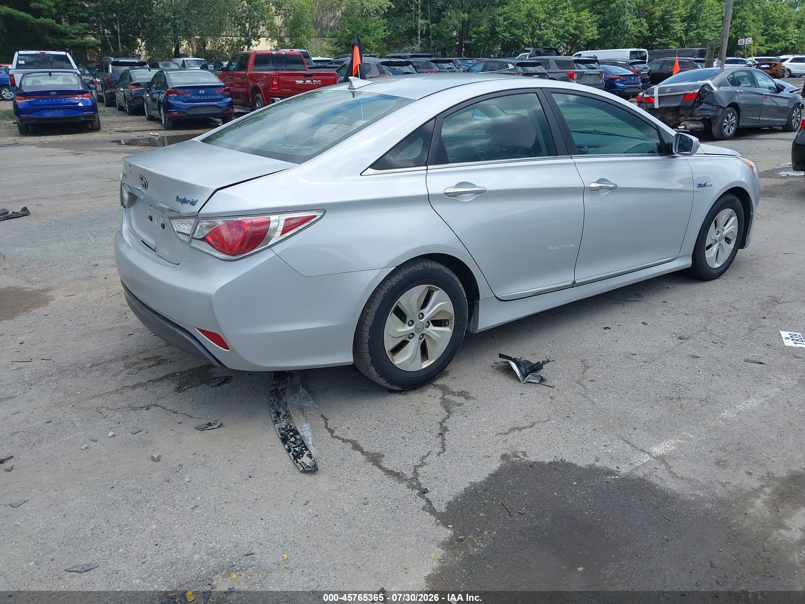 2015 Hyundai Sonata Hybrid   Silver vin: KMHEC4A45FA139089