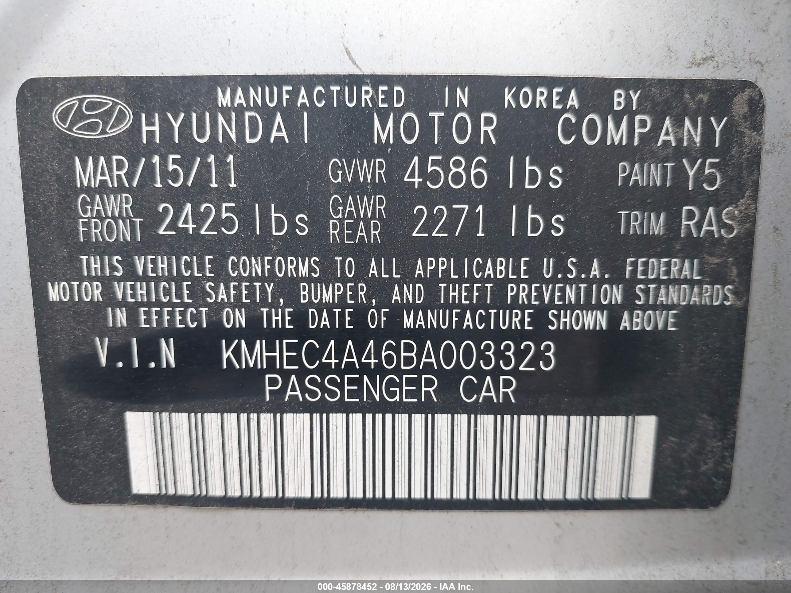 2011 Hyundai Sonata Hybrid   Серебряный vin: KMHEC4A46BA003323