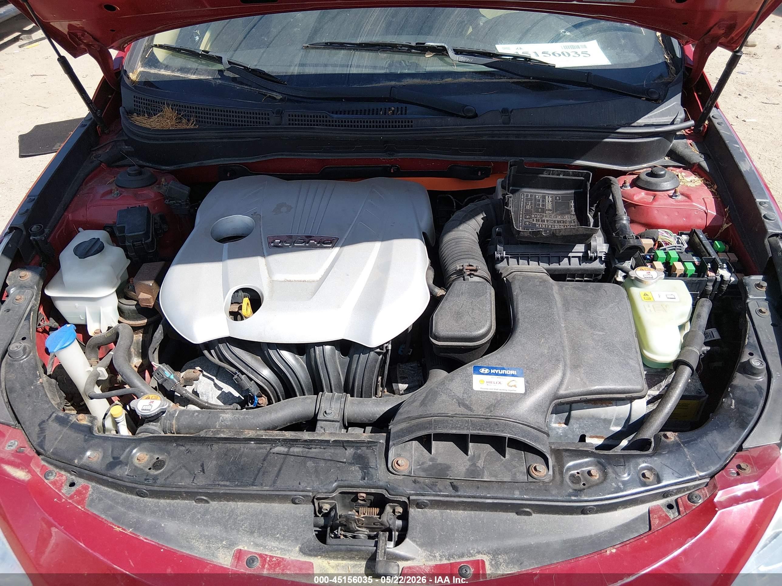2012 Hyundai Sonata Hybrid   Red vin: KMHEC4A46CA063149