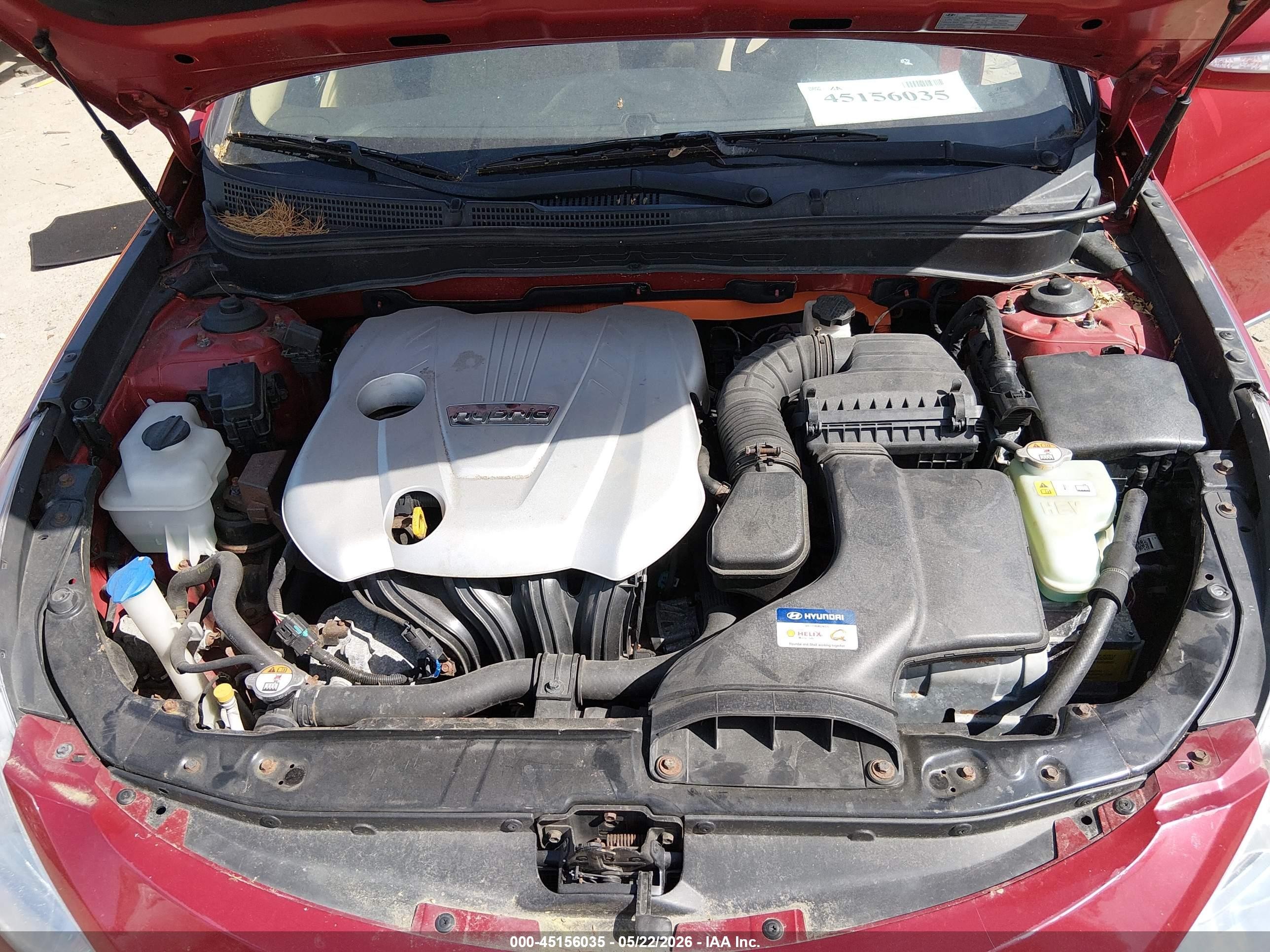 2012 Hyundai Sonata Hybrid   Red vin: KMHEC4A46CA063149