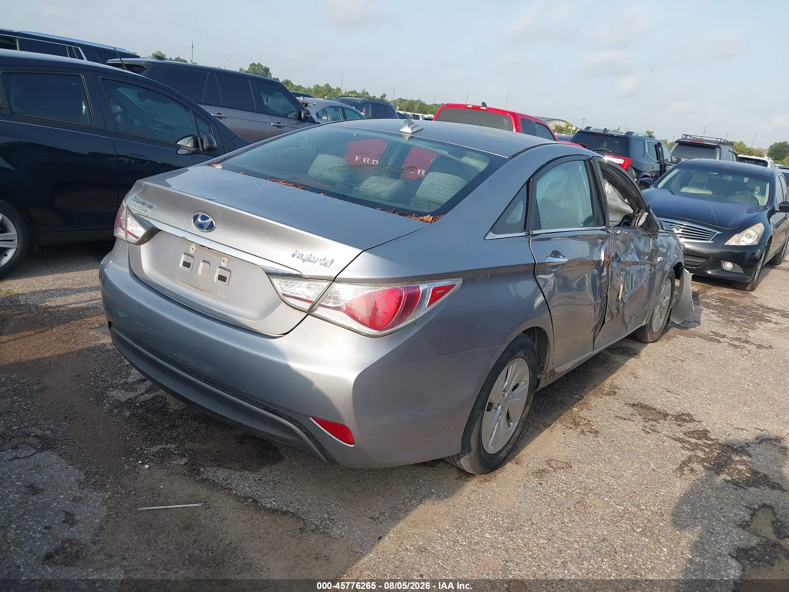 2014 Hyundai Sonata Hybrid   Серый vin: KMHEC4A46EA117312