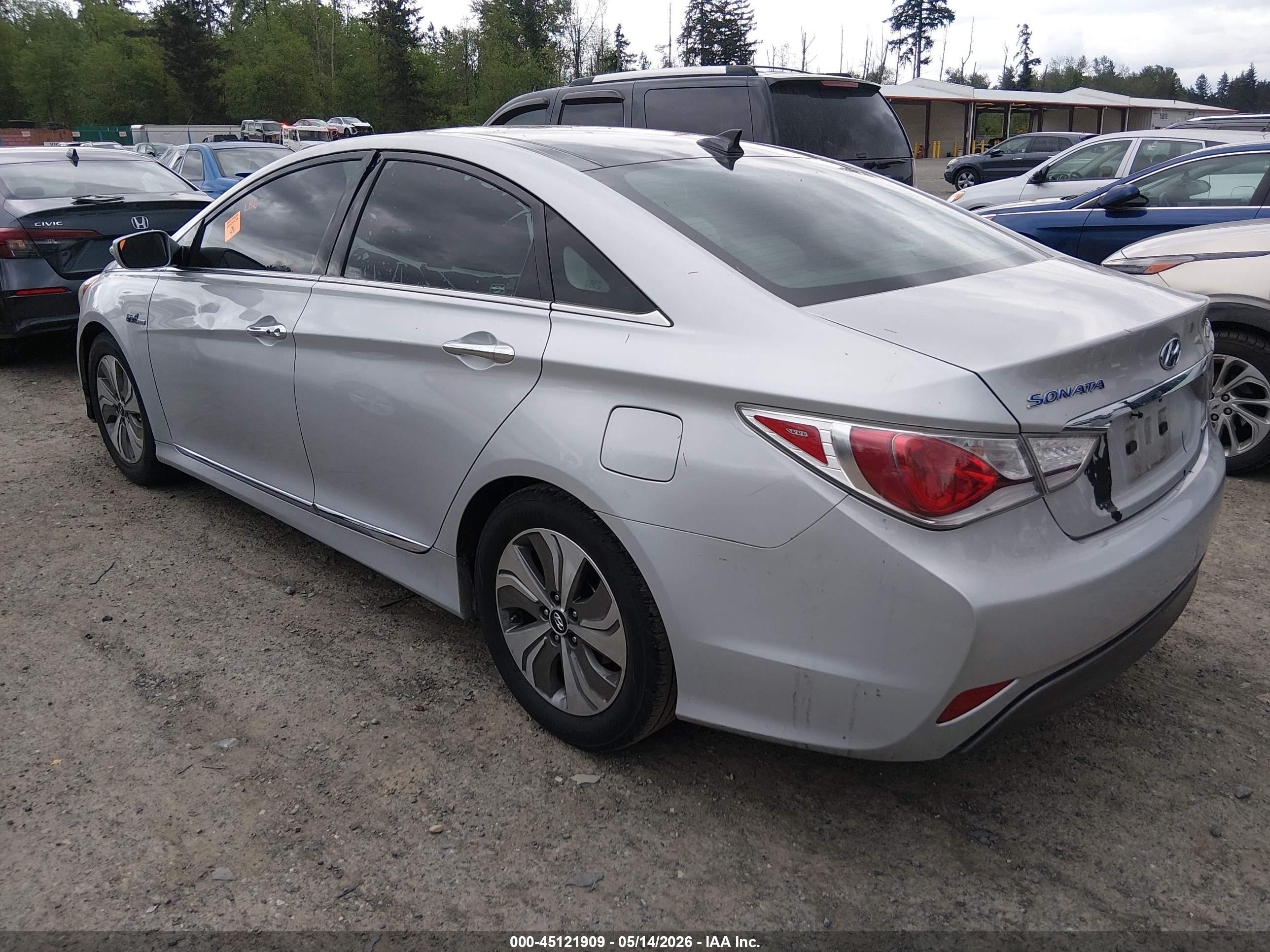 2015 Hyundai Sonata Hybrid Limited Silver vin: KMHEC4A46FA123483
