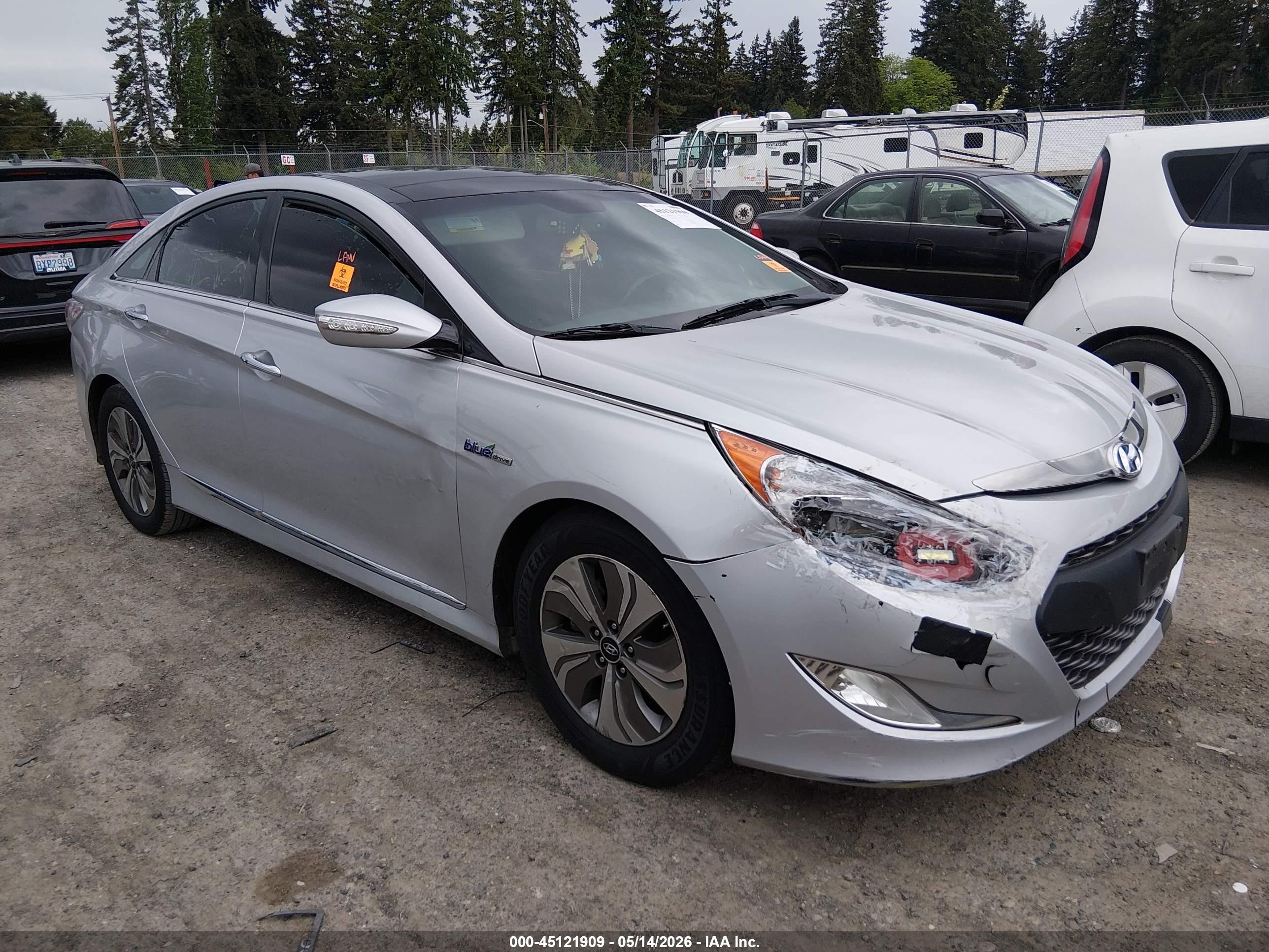 2015 Hyundai Sonata Hybrid Limited Silver vin: KMHEC4A46FA123483