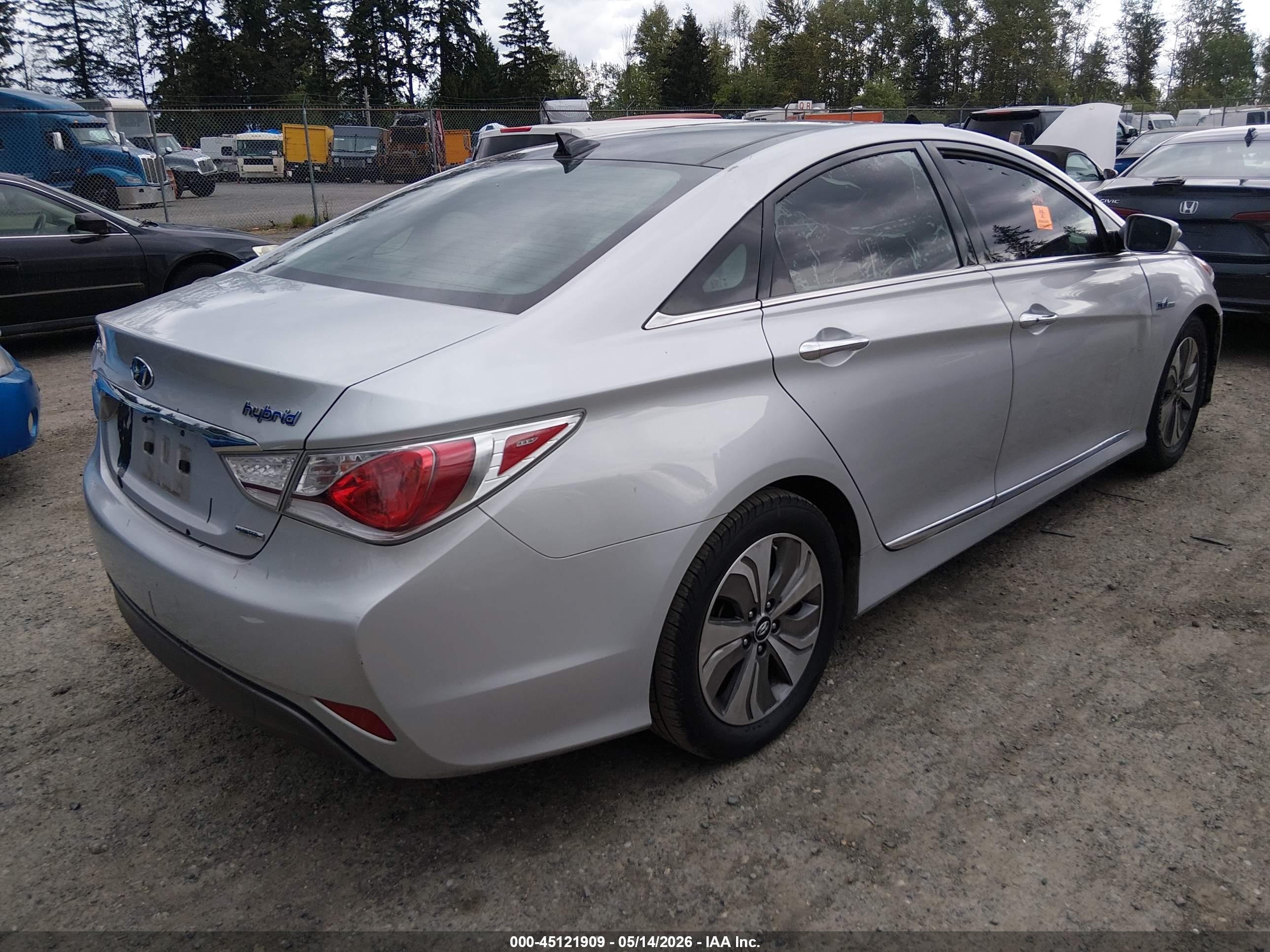 2015 Hyundai Sonata Hybrid Limited Silver vin: KMHEC4A46FA123483