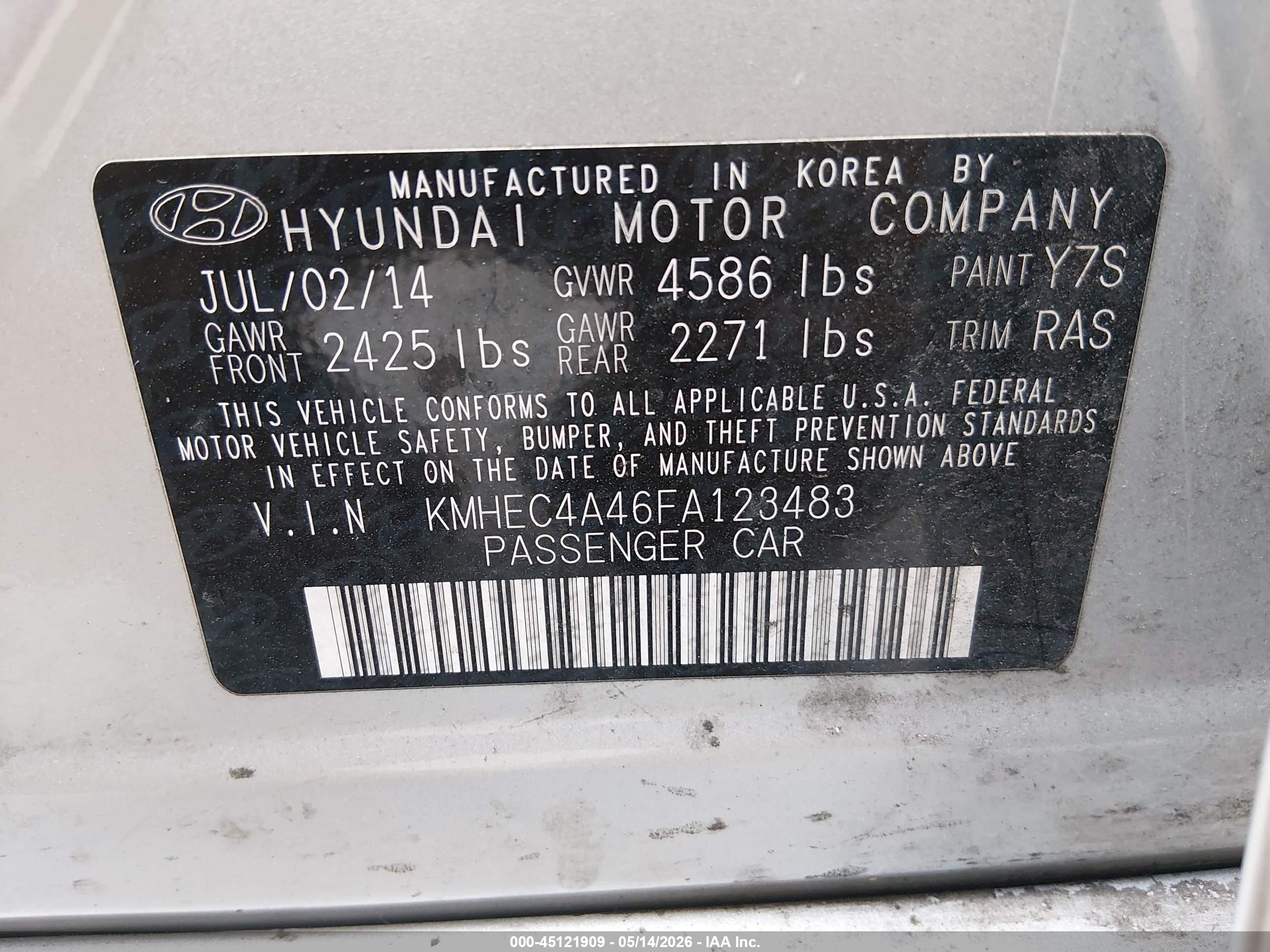 2015 Hyundai Sonata Hybrid Limited Silver vin: KMHEC4A46FA123483