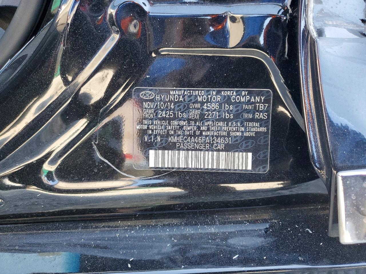 2015 Hyundai Sonata Hybrid Black vin: KMHEC4A46FA134631