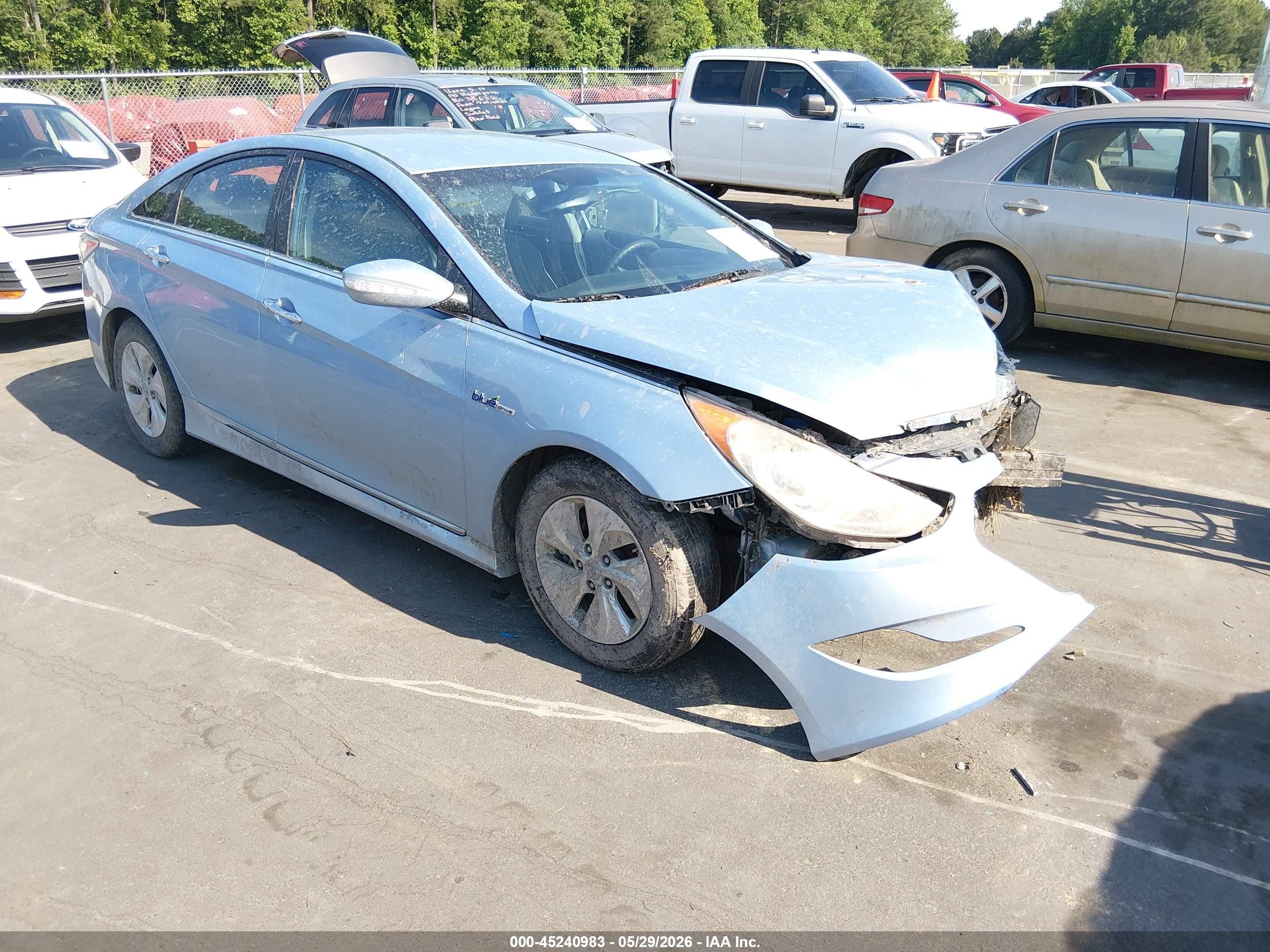 2015 Hyundai Sonata Hybrid   Blue vin: KMHEC4A46FA134712