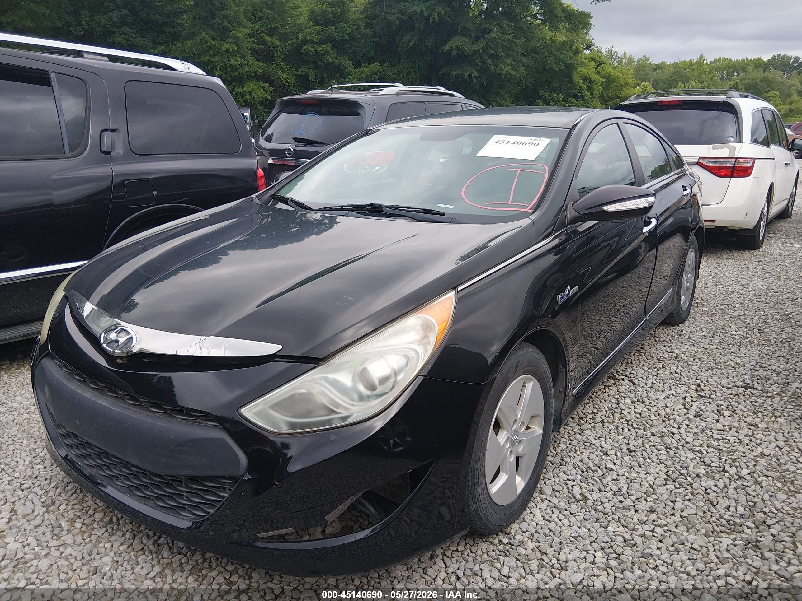 2011 Hyundai Sonata Hybrid   Черный vin: KMHEC4A47BA002049