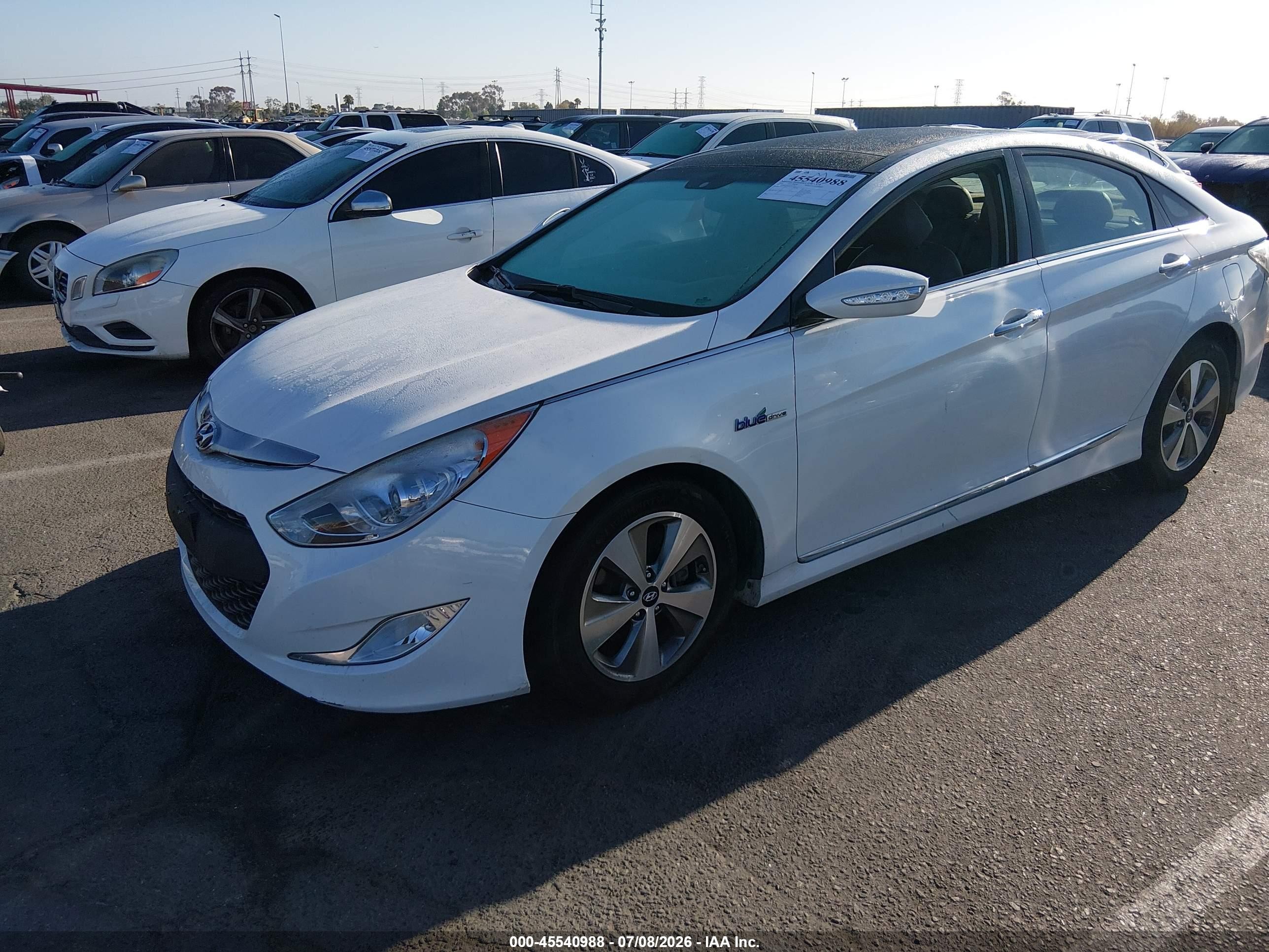 2012 Hyundai Sonata Hybrid   White vin: KMHEC4A47CA019984