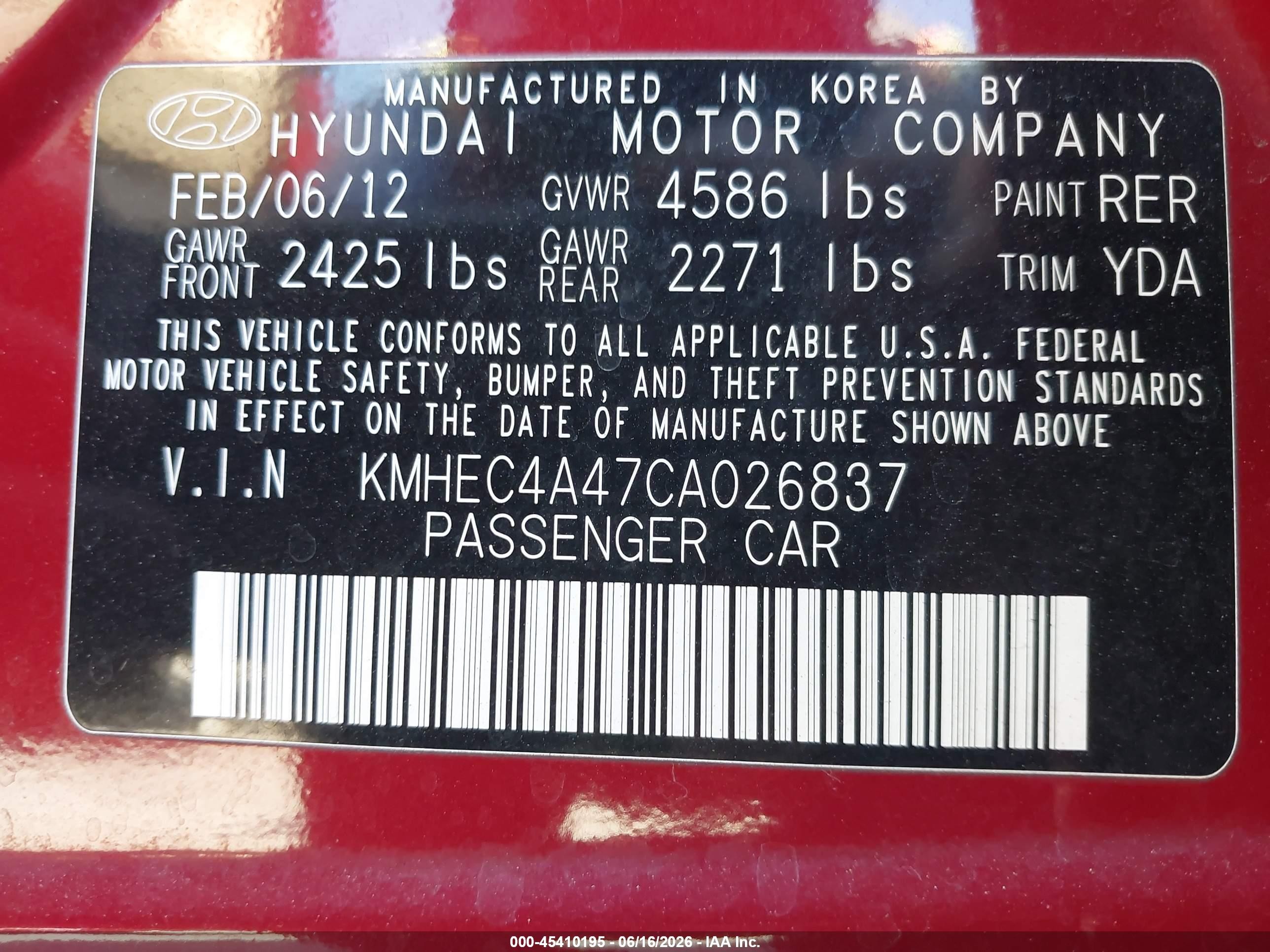 2012 Hyundai Sonata Hybrid   Красный vin: KMHEC4A47CA026837