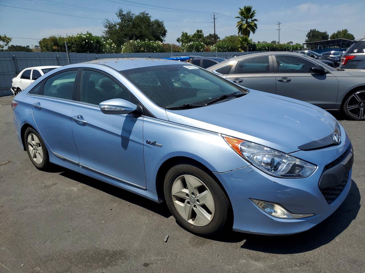 2012 Hyundai Sonata Hybrid Blue vin: KMHEC4A47CA034727