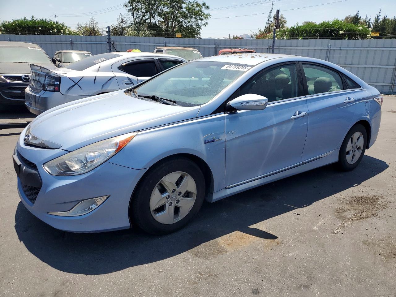 2012 Hyundai Sonata Hybrid Blue vin: KMHEC4A47CA034727