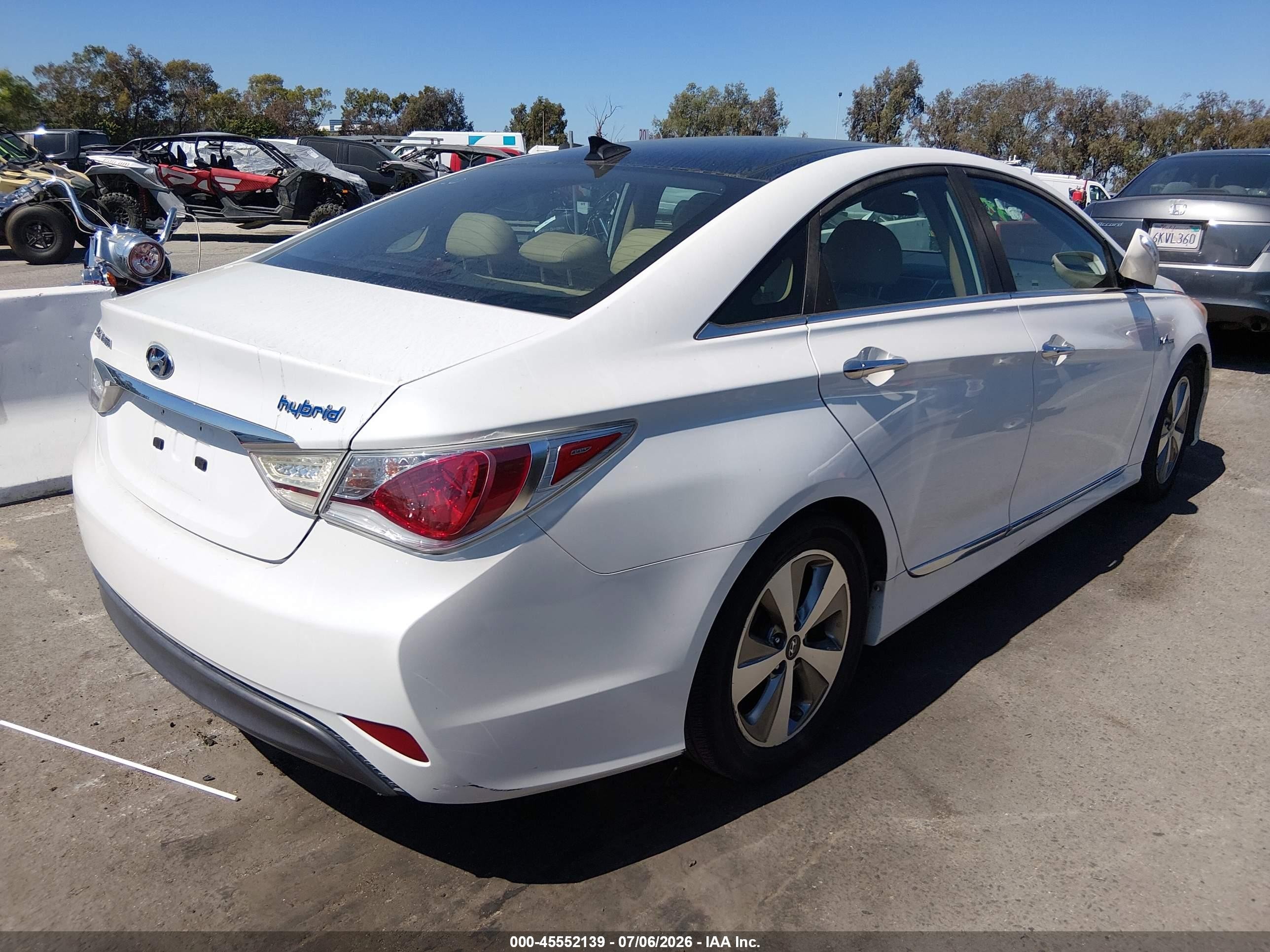 2012 Hyundai Sonata Hybrid   White vin: KMHEC4A47CA060650
