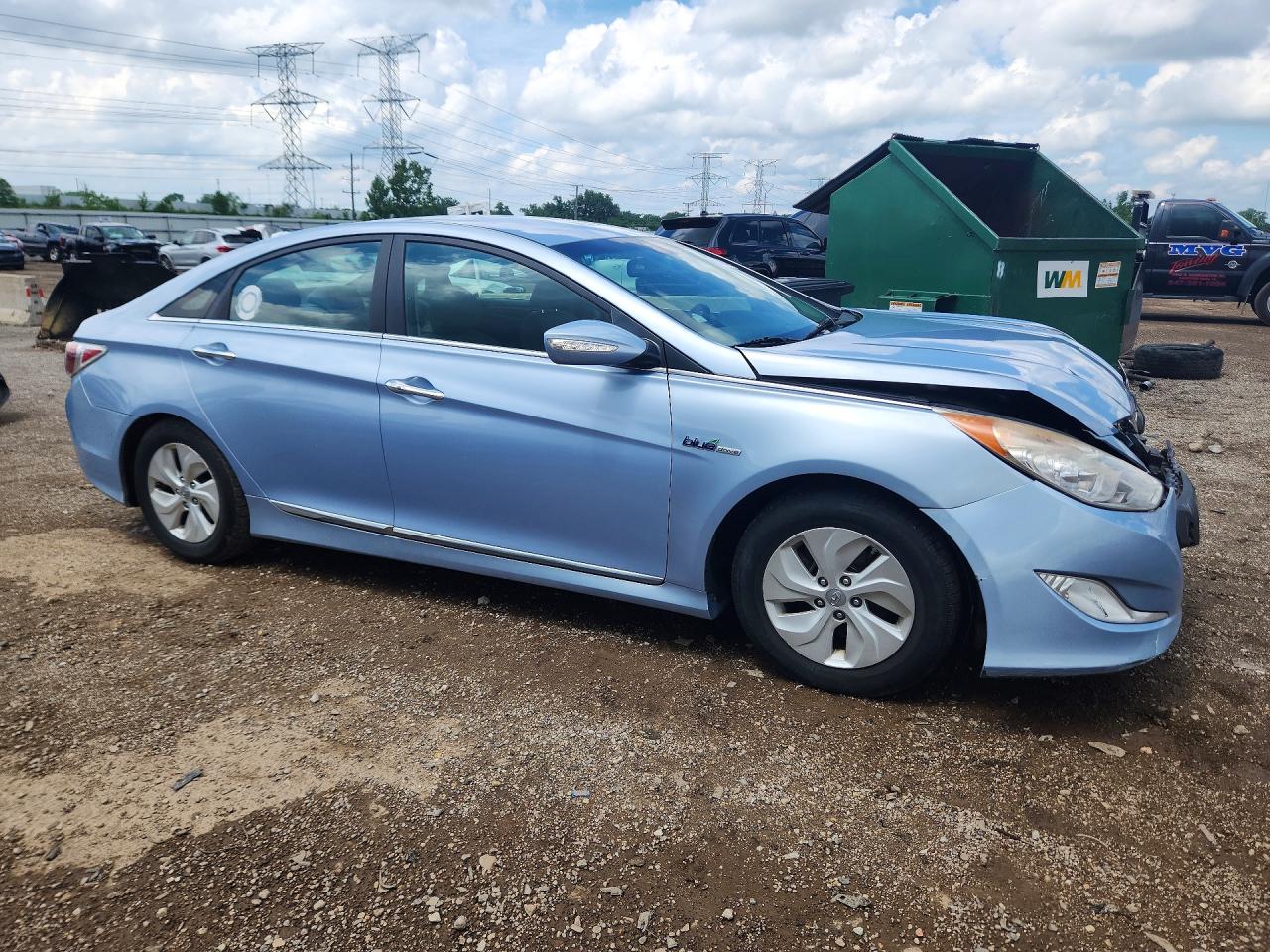 2013 Hyundai Sonata Hybrid Blue vin: KMHEC4A47DA069656